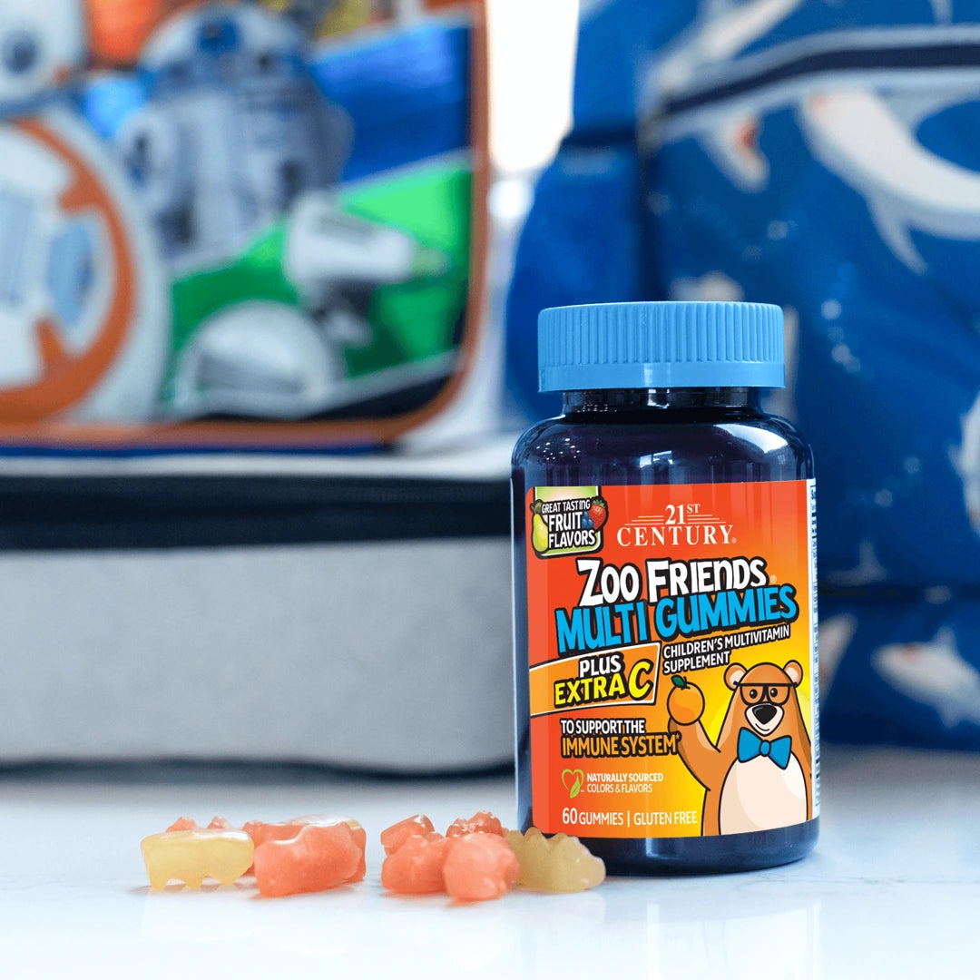 21st Century, Zoo Friends Multi Gummies, Plus Extra C, Great Tasting Fruit, 60 Gummies
