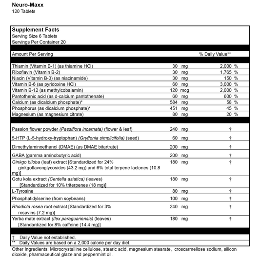 Dr. Venessa's Formulas, Neuro-Maxx, 120 Tablets