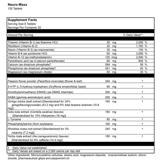 Dr. Venessa's Formulas, Neuro-Maxx, 60 Tablets