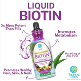 Tropical Oasis, Biotin, Maximum Strength, with Aloe Vera, 12, 500 mcg, 4 fl oz, 120 ml