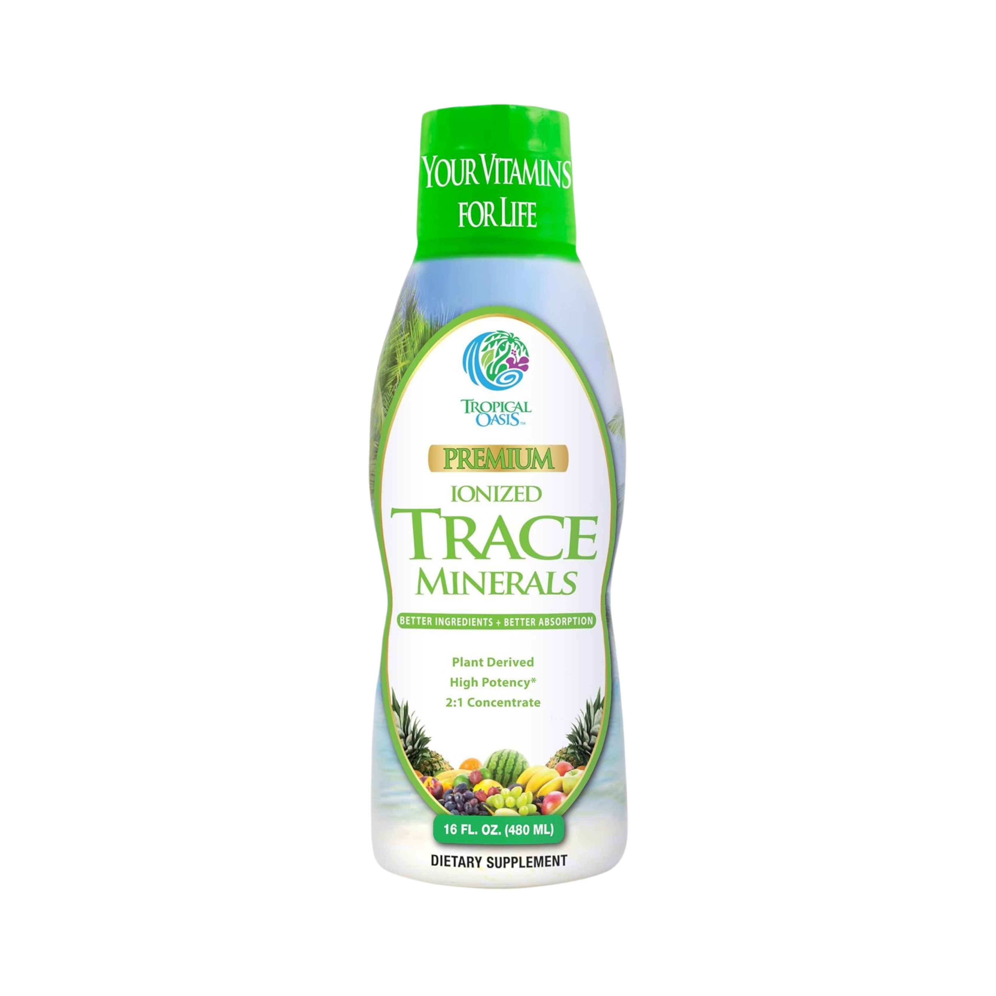 Tropical Oasis, Premium Ionized Trace Minerals, 16 fl oz, 480 ml