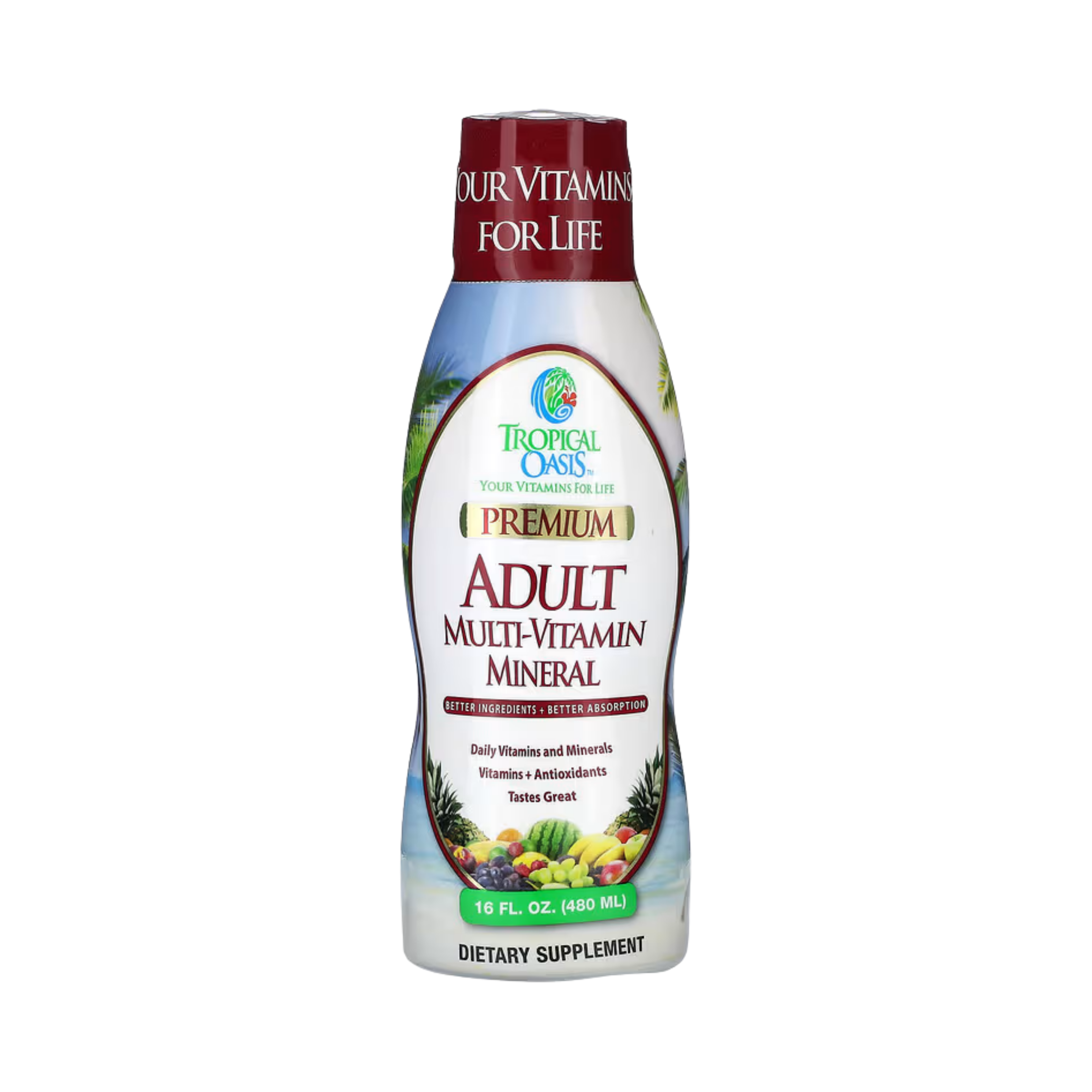 Tropical Oasis, Premium Multi-Vitamin Mineral, For Adults, 16 fl oz, 480 ml