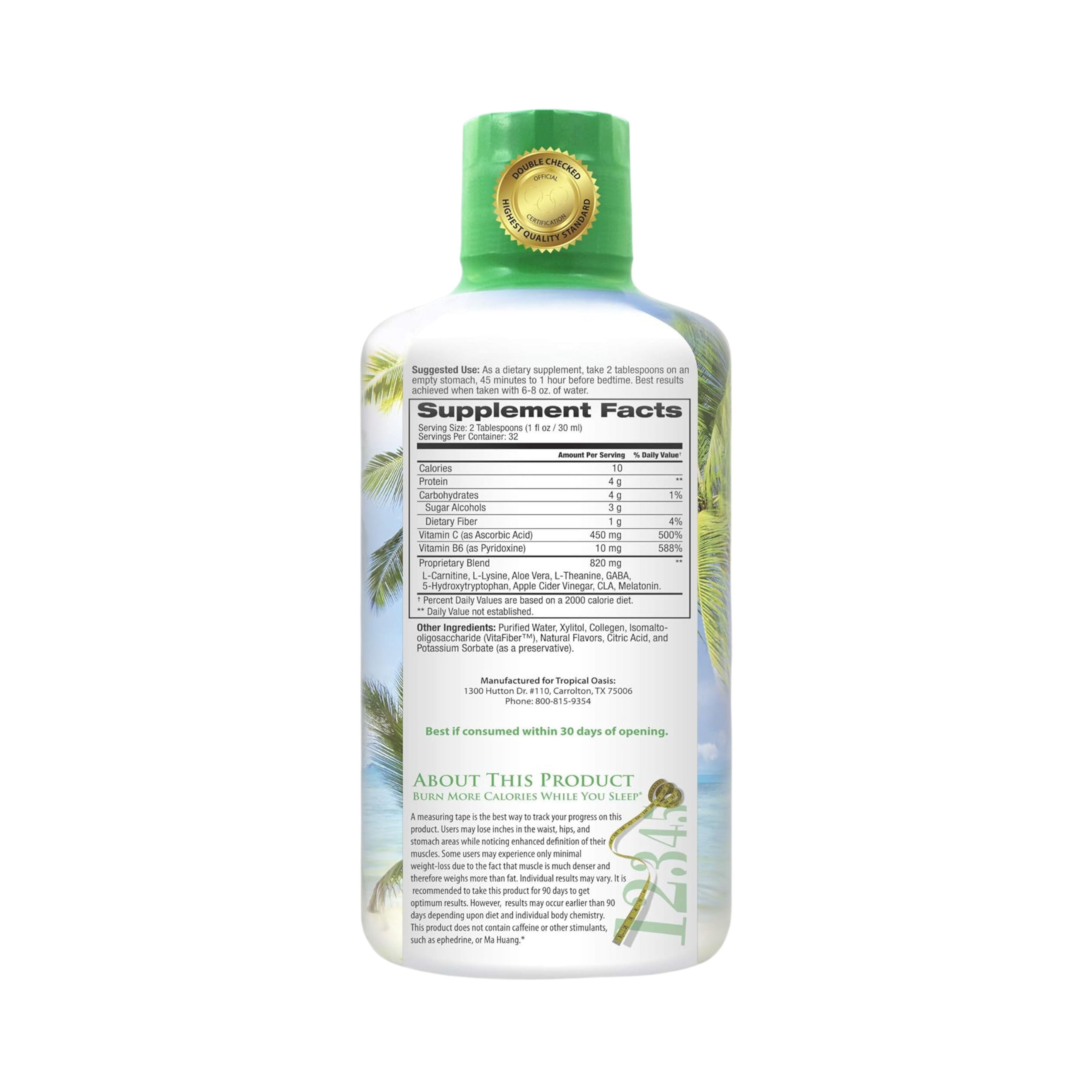 Tropical Oasis, Premium Sleep-A-Weigh Plus, 32 fl oz, 960 ml