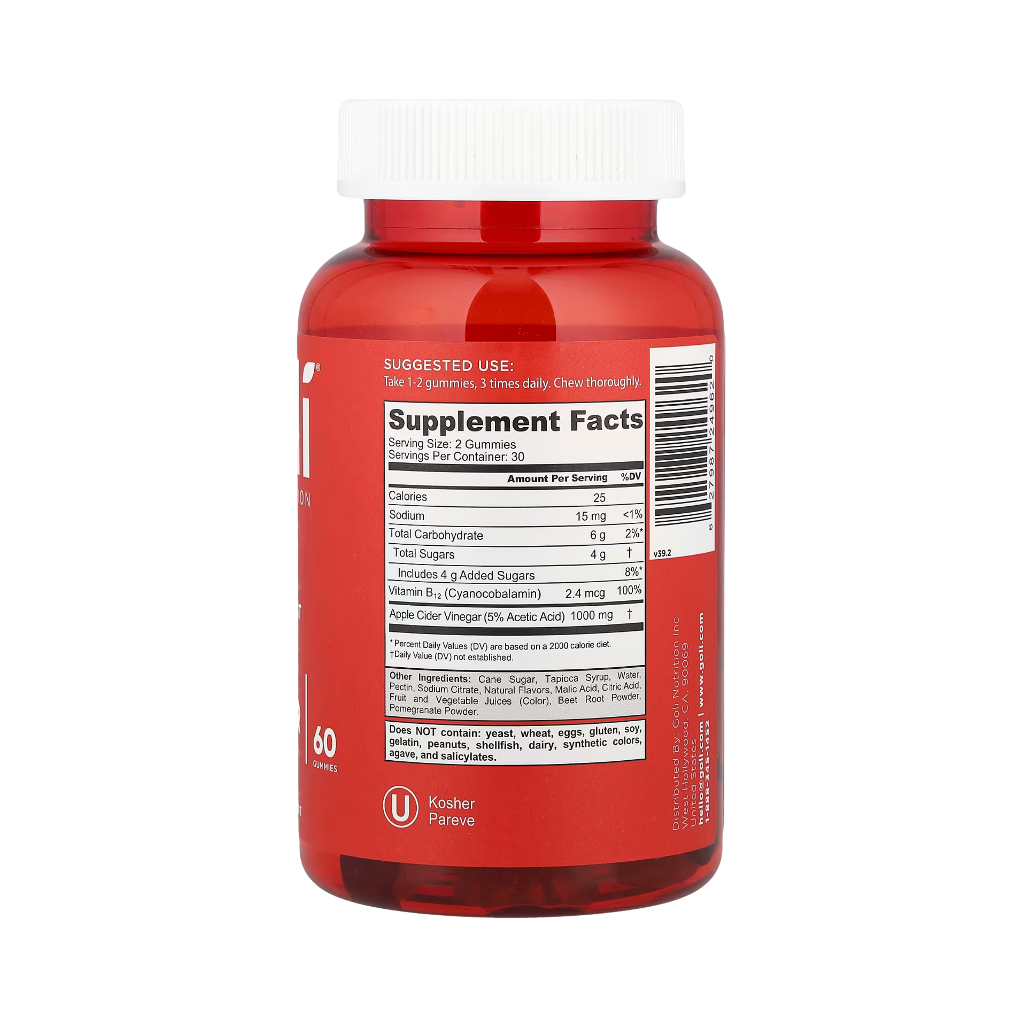 Goli Nutrition, Apple Cider Vinegar Gummies, 60 Gummies