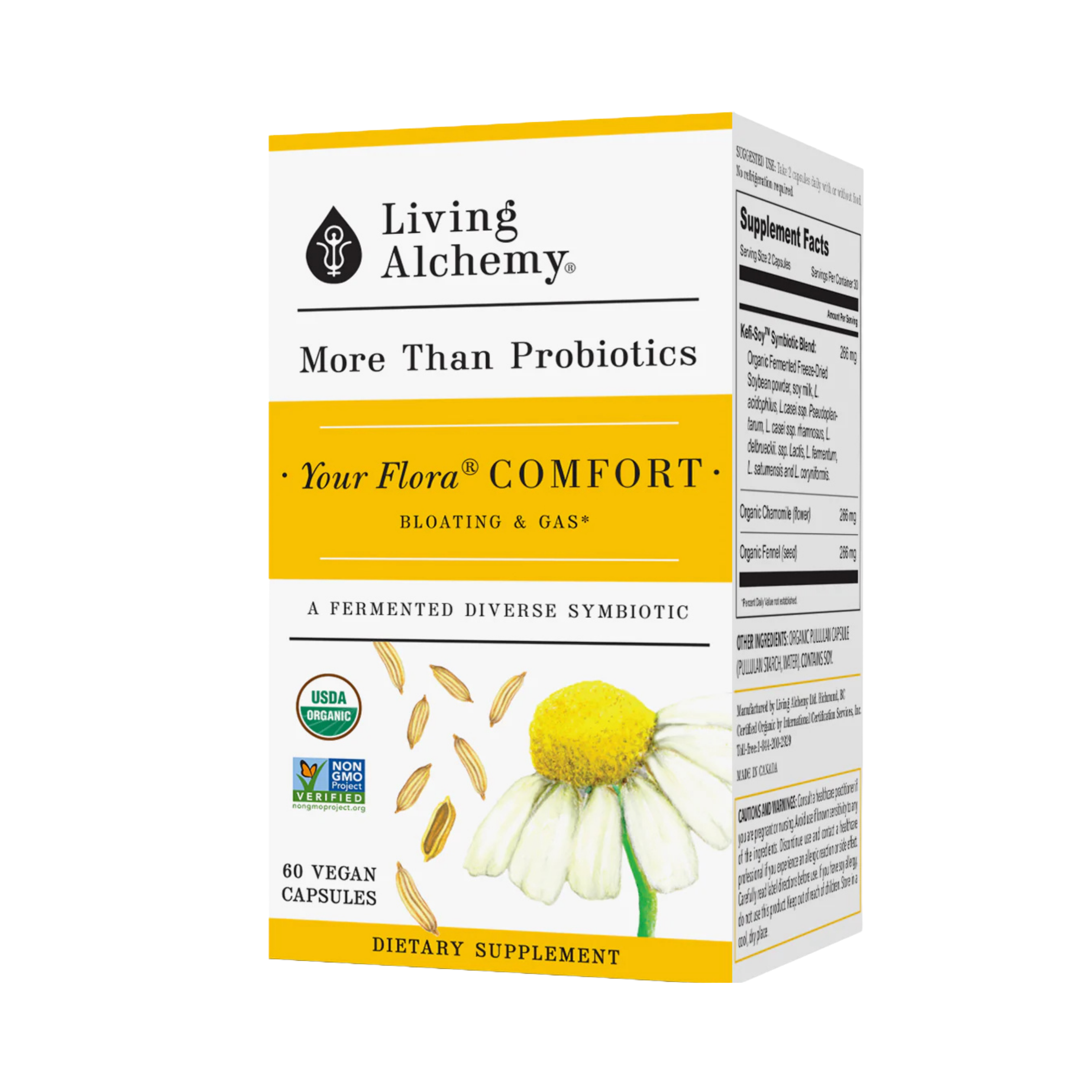 Living Alchemy, Your Flora Probiotics Comfort Gas and Bloating, 60 Capsules