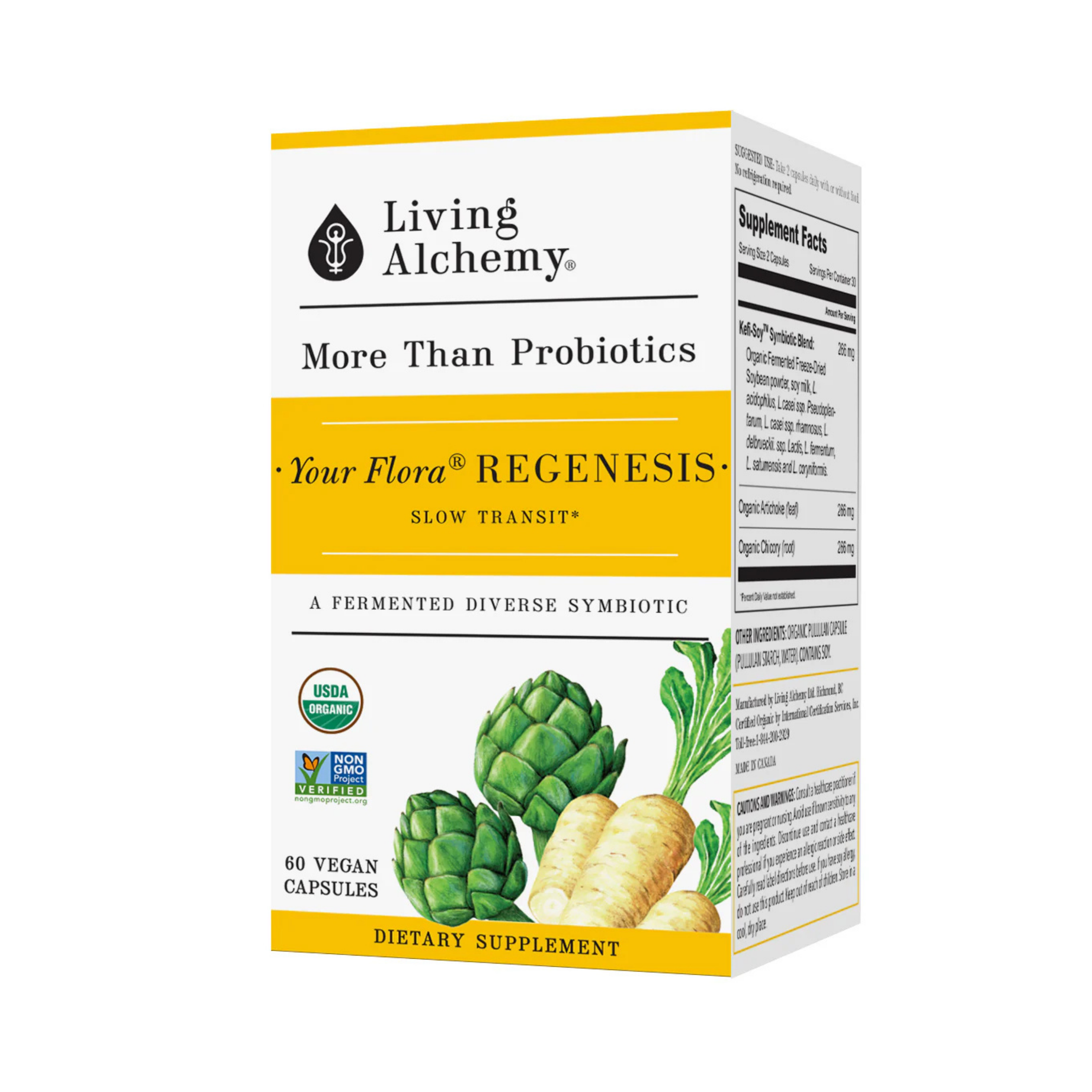 Living Alchemy, Your Flora Probiotics Regenisis Slow Transit & Post Antibiotics, 60 Capsules