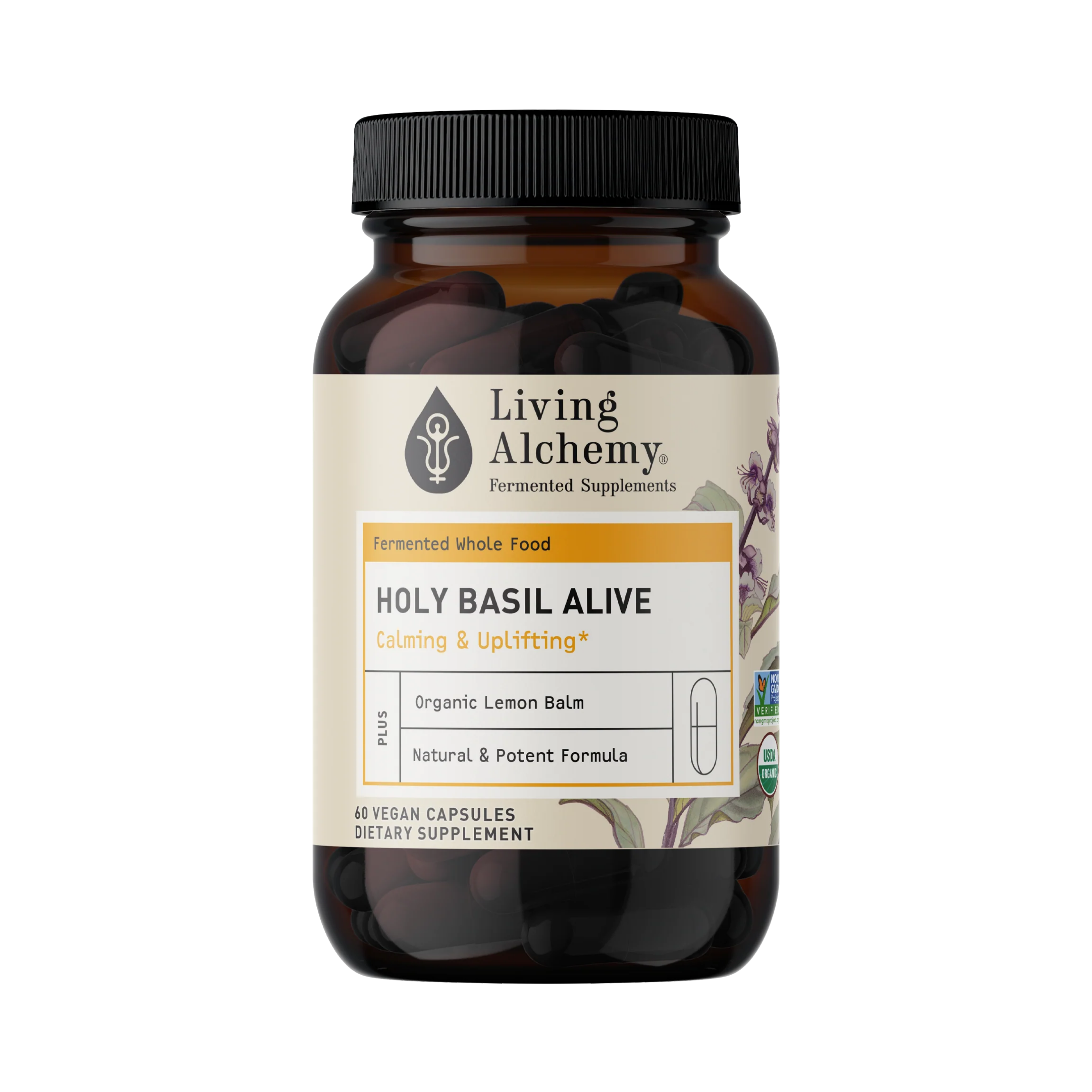Living Alchemy, Holy Basil Alive, Calming & Uplifting, 60 Capsules