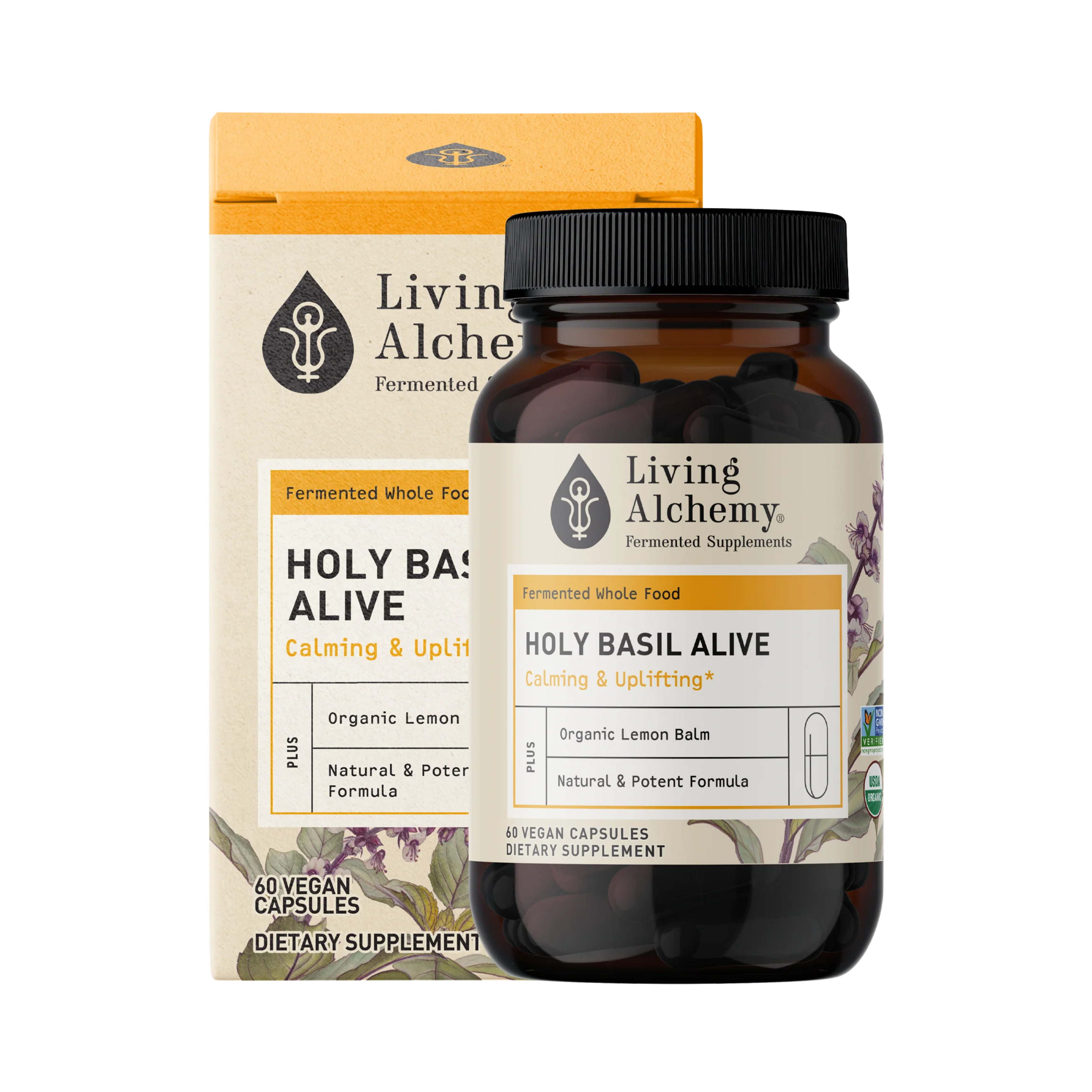 Living Alchemy, Holy Basil Alive, Calming & Uplifting, 60 Capsules