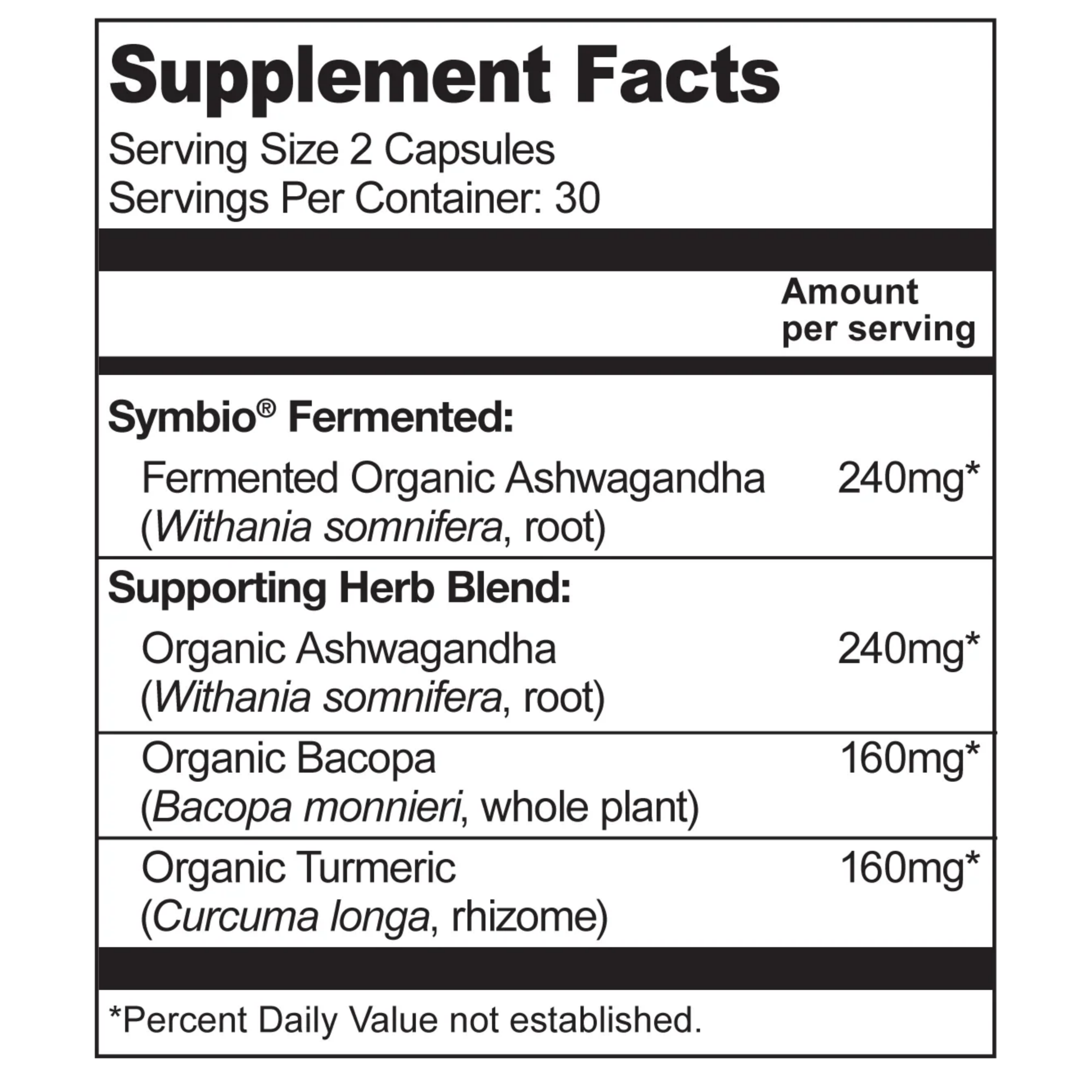Living Alchemy, Whole Food Fermented, Ashwagandha Alive, Stress Support, 60 Capsules