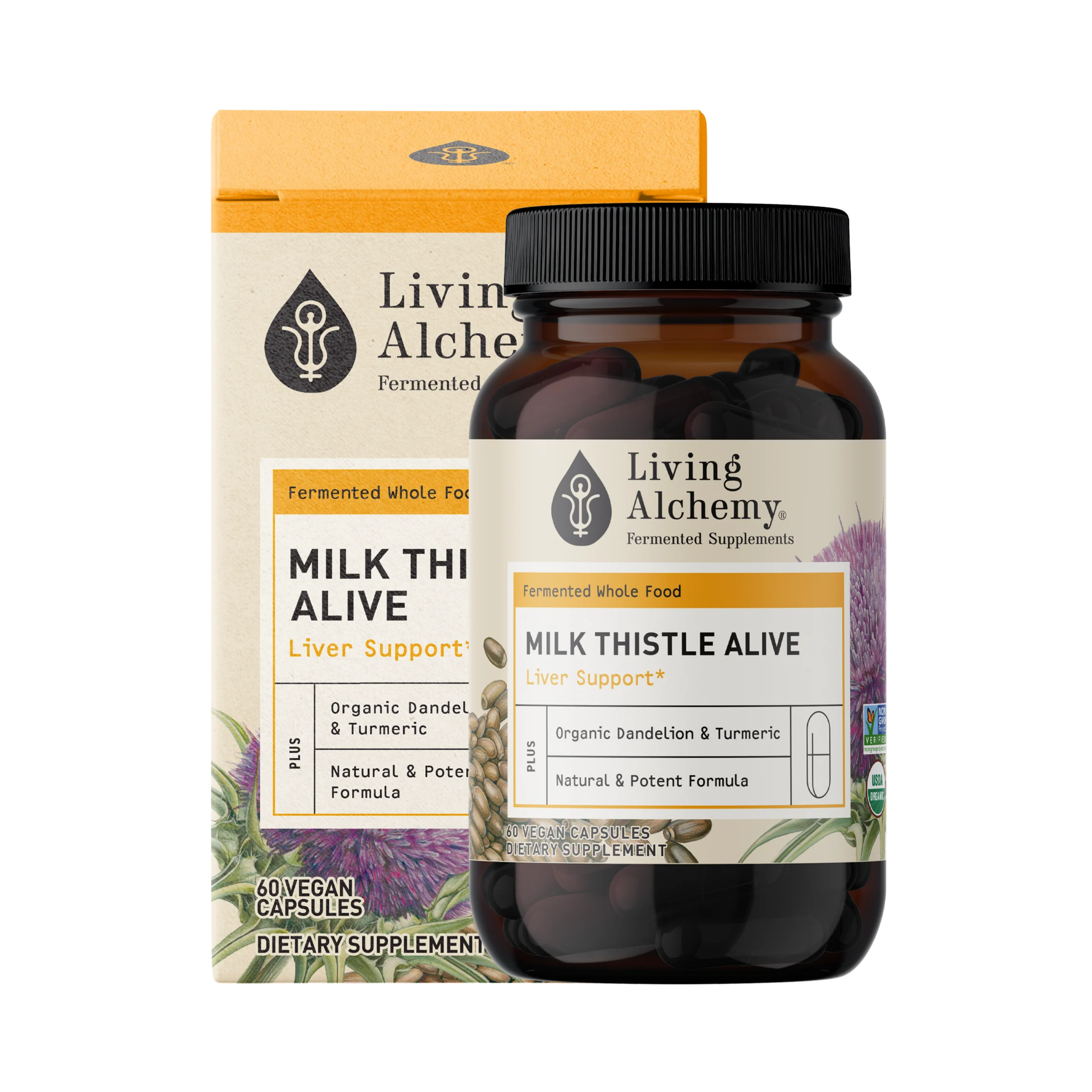 Living Alchemy, Milk Thistle Alive, Liver Support, 60 Capsules