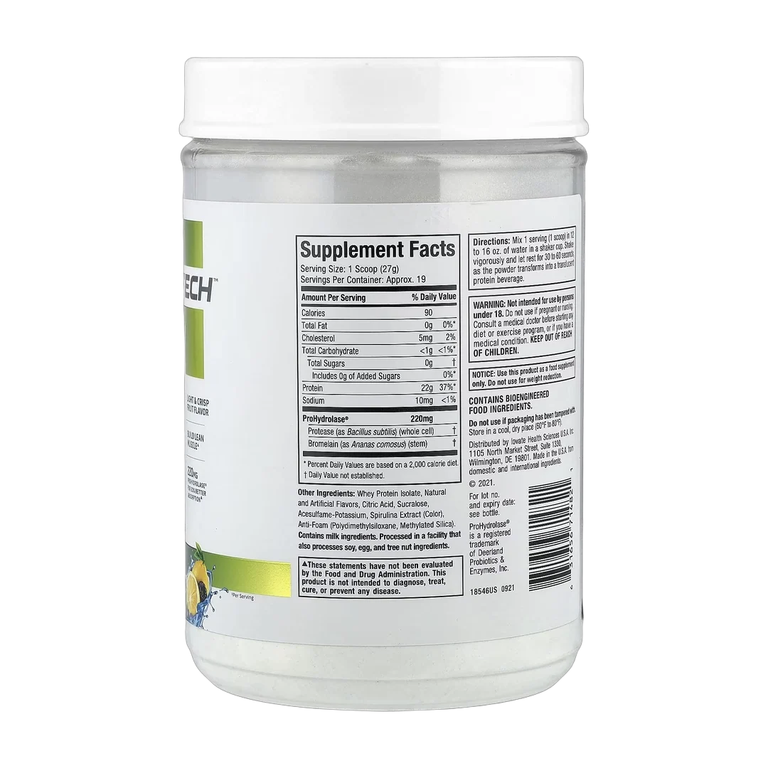 MuscleTech, ISO Whey Clear, Ultra-Pure Whey Protein Isolate, Lemon Berry Blizzard, 1.11 lbs (503 g)
