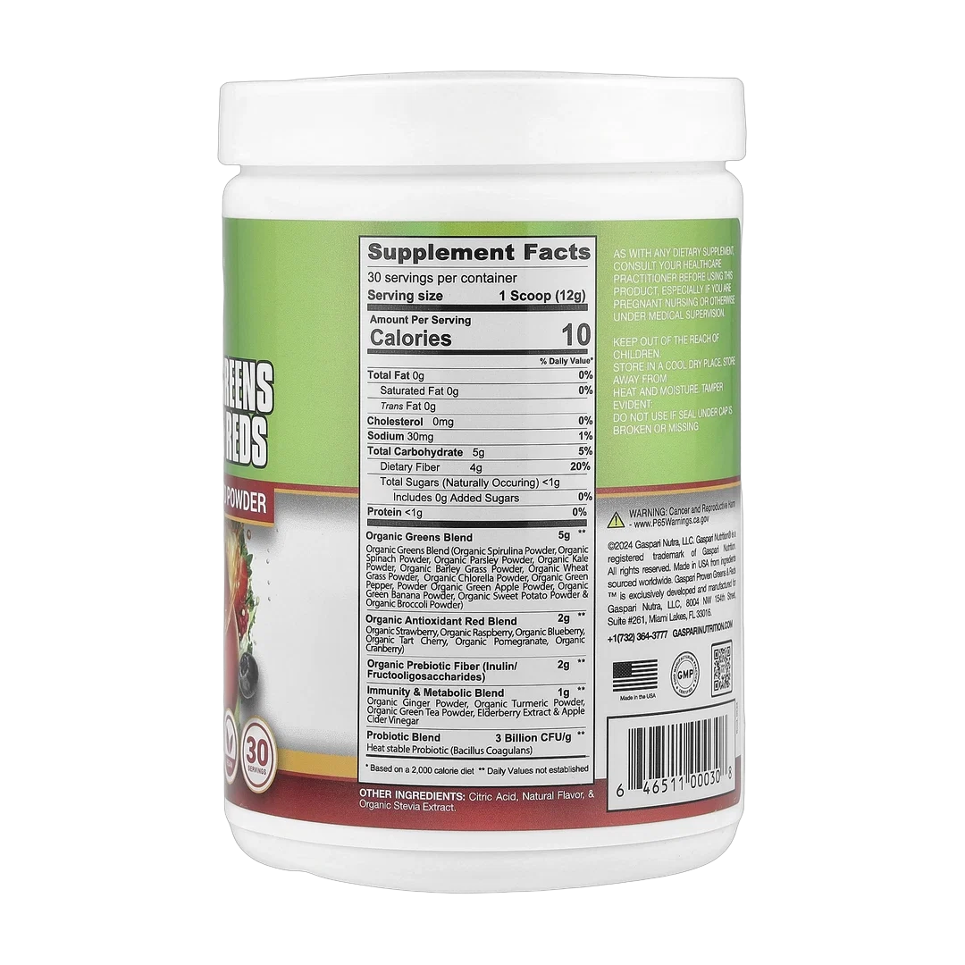 Gaspari Nutrition, Proven Greens & Reds, Mango Splash, 12.69 oz (360 g)