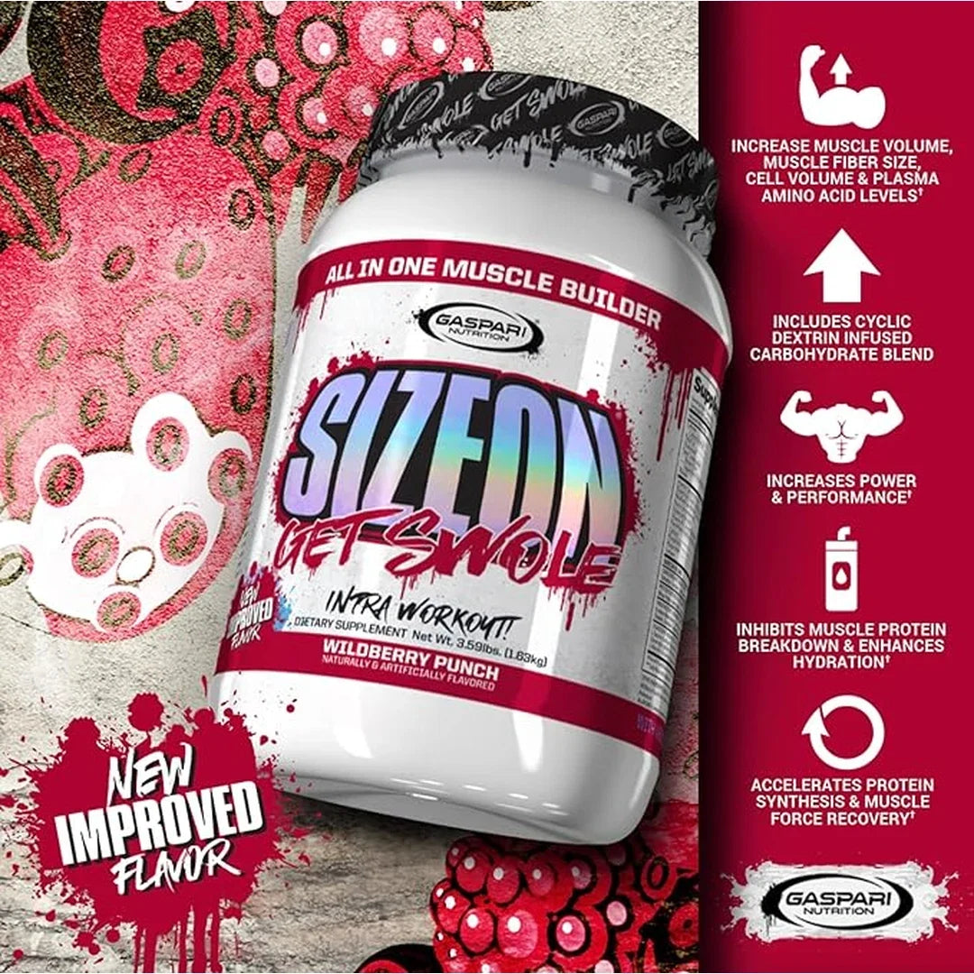 Gaspari Nutrition, SizeOn, All In One Muscle Builder, Berry Punch, 3.59 lbs (1.63 kg)