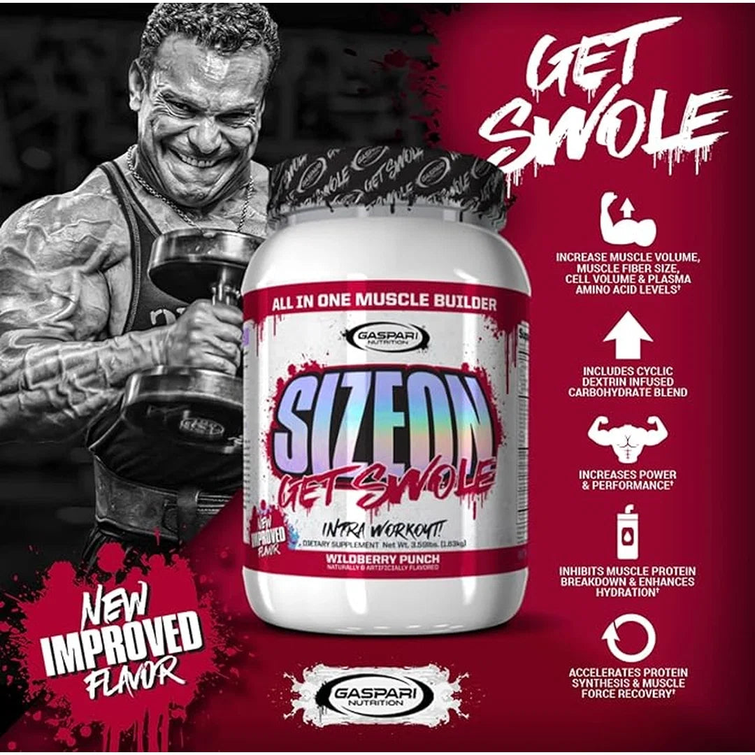Gaspari Nutrition, SizeOn, All In One Muscle Builder, Berry Punch, 3.59 lbs (1.63 kg)
