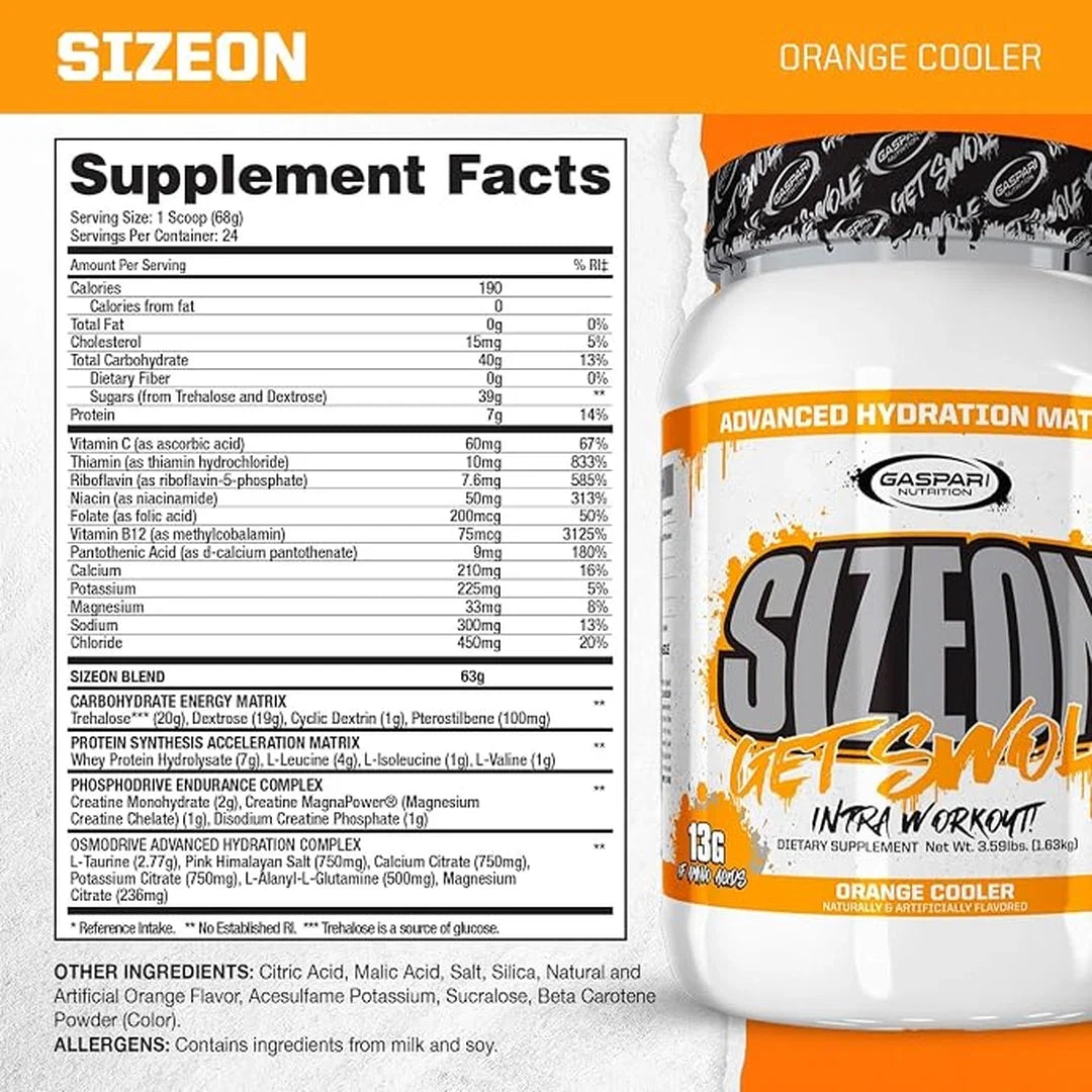 Gaspari Nutrition, SizeOn, All In One Muscle Builder, Orange, 3.59 lbs (1.63 kg)
