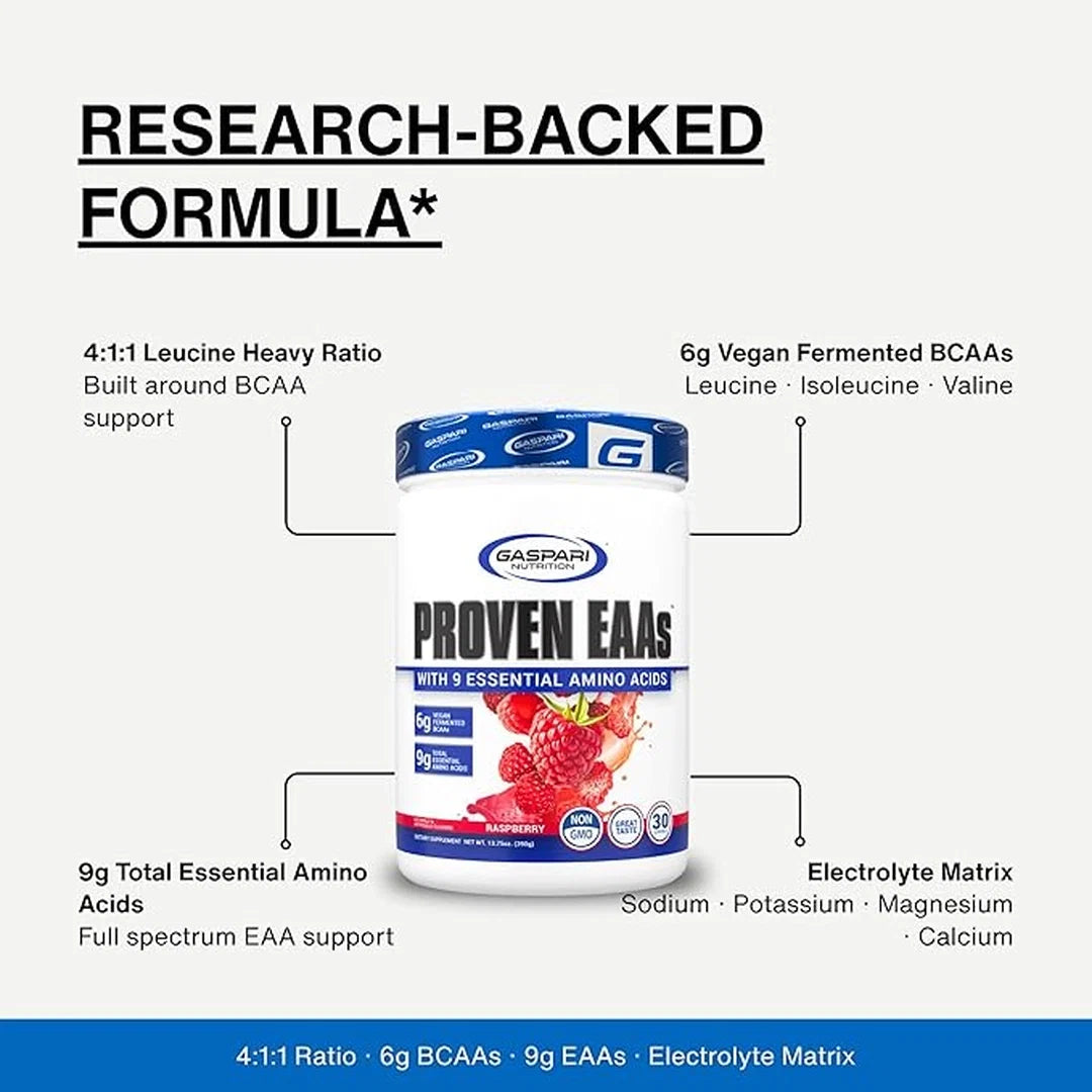 Gaspari Nutrition, Proven EAAs™ with 9 Essential Amino Acids, Blueberry Acai, 13.75 oz (390 g)