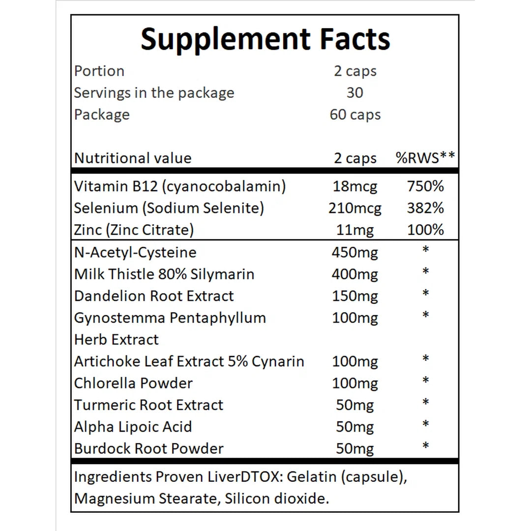 Gaspari Nutrition, Proven Liver Detox, 60 Capsules