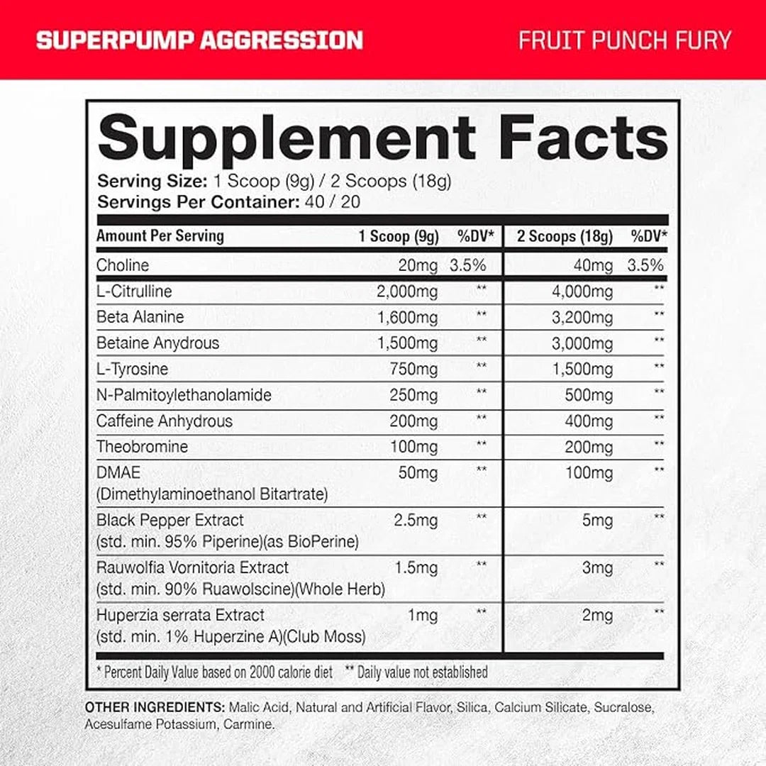 Gaspari Nutrition, Superpump Aggrsssion, Fruit Punch Fury, 450 Grams