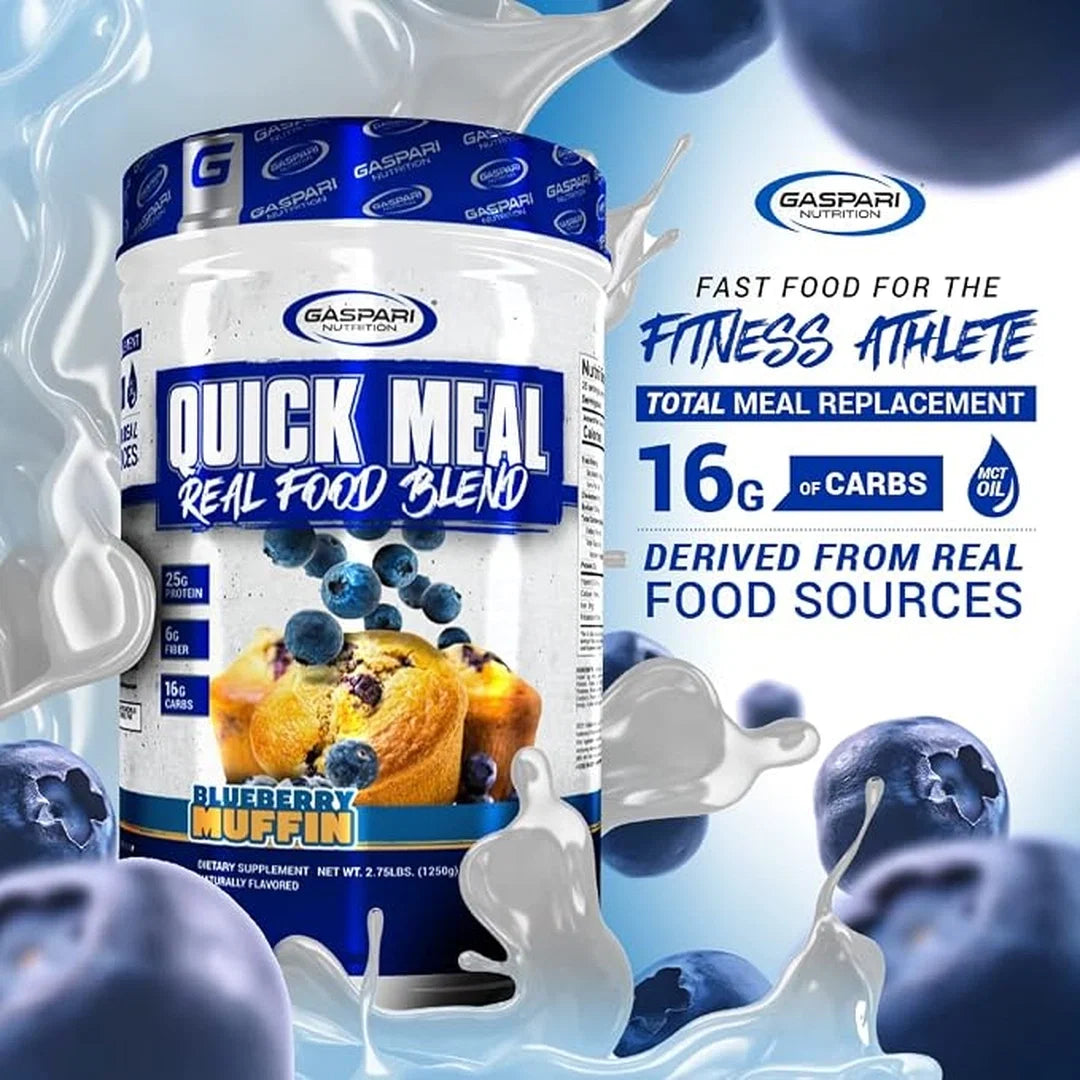 Gaspari Nutrition, Quick Meal, Real Food Blend, Blueberry Muffin, 2.75 lbs (1,250 g)