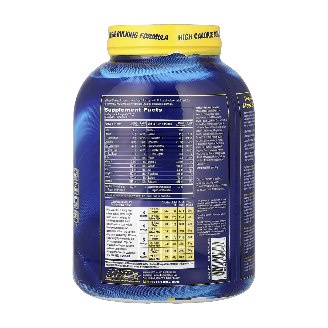 MHP, Up Your Mass XXXL 1350, Milk Chocolate, 6.12 lbs (2,780 g)