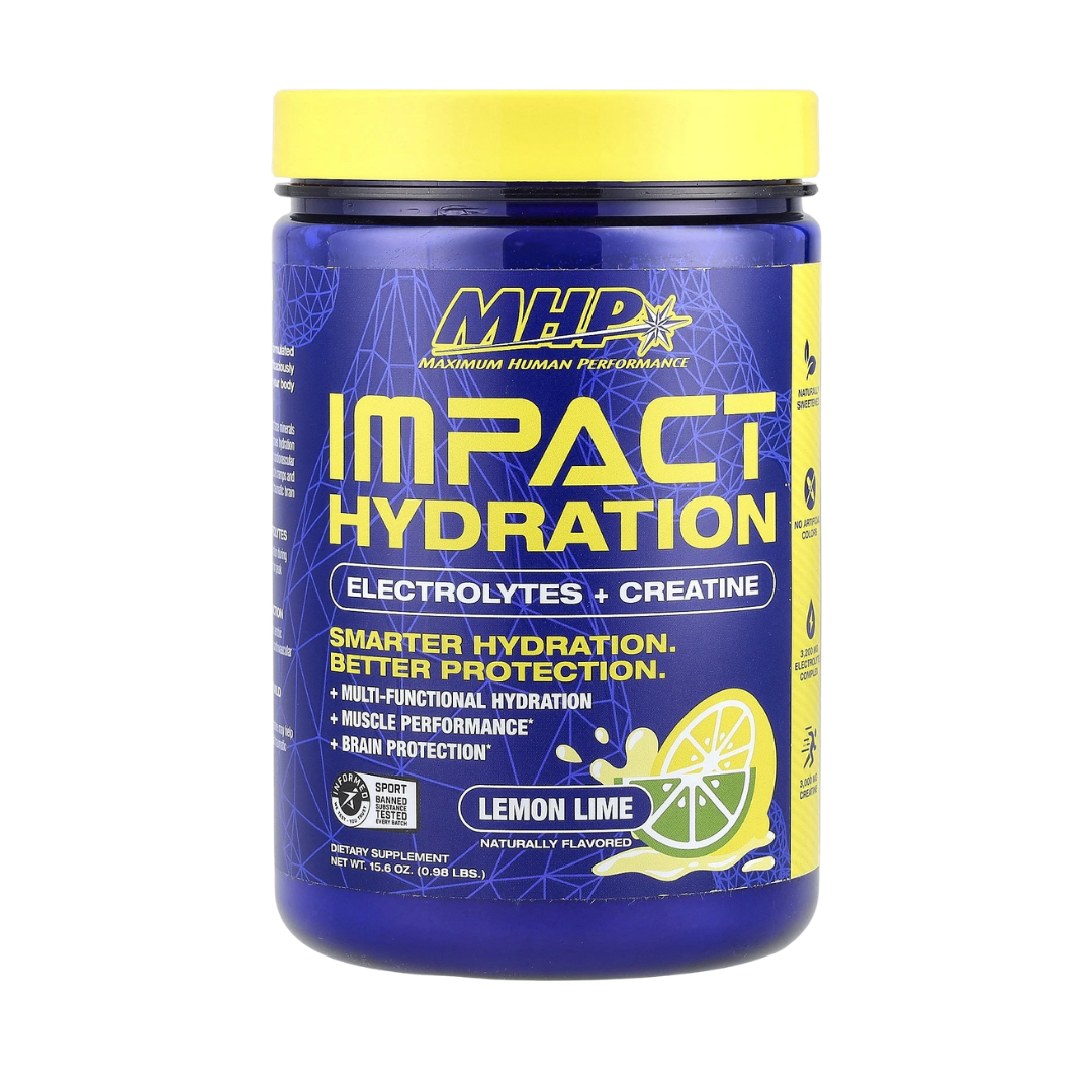 MHP, Impact Hydration, Electrolytes + Creatine, Lemon Lime, 0.98 lbs (15.6 oz)