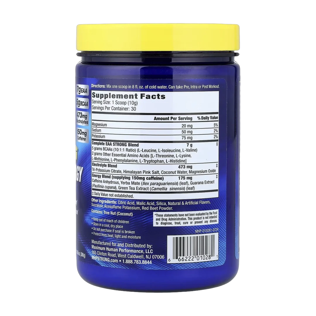 MHP, EAA Strong™ + Energy, Raspberry Lemonade, 10.6 oz (300 g)