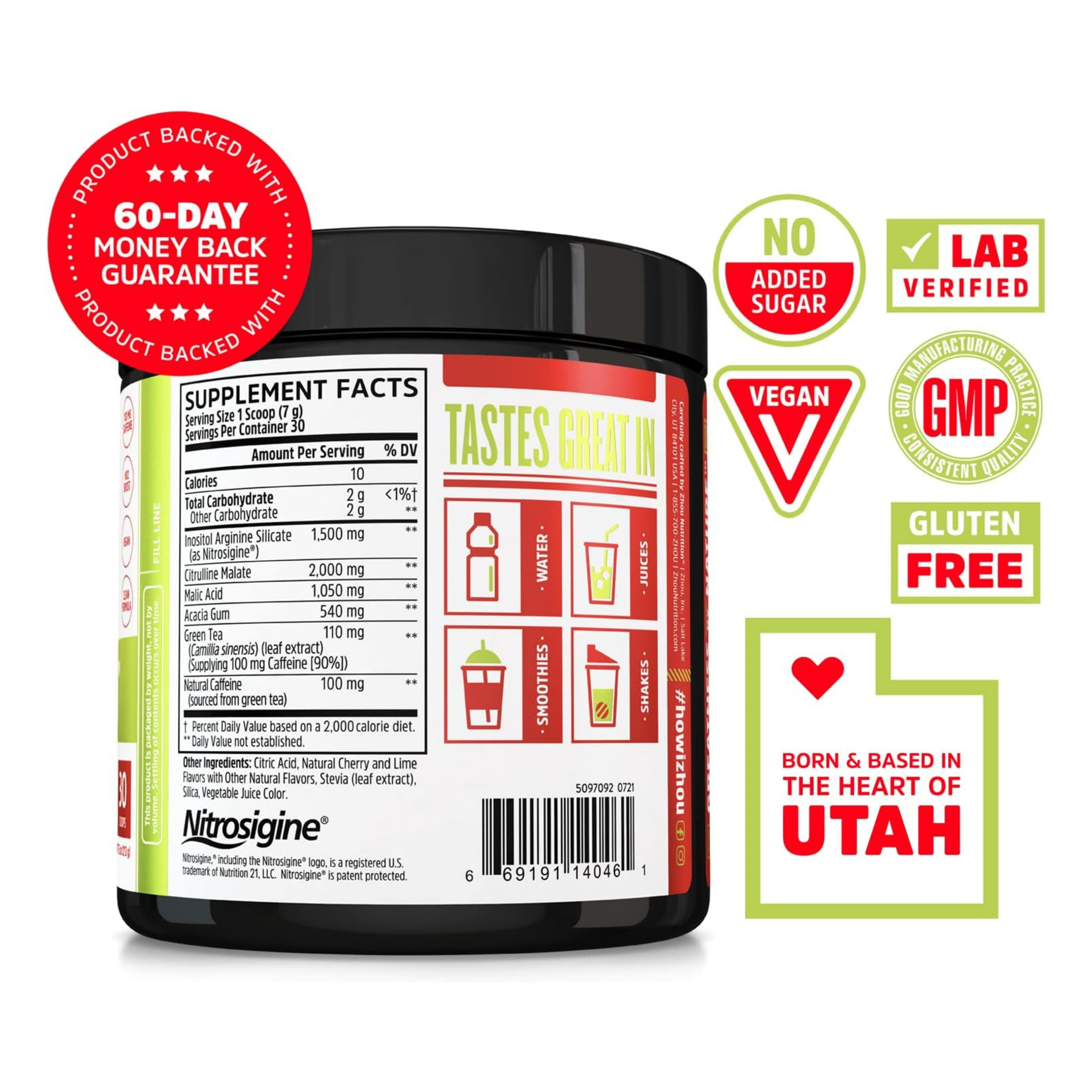 Zhou, Lite Up Xtra,  Boosted  Pre-Workout, 30 Scoops, 7.5 Oz Ounce