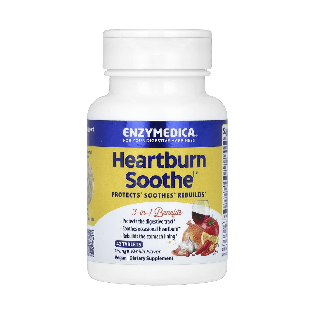 Enzymedica, Heartburn Soothe, Orange Vanilla, 42 Tablets