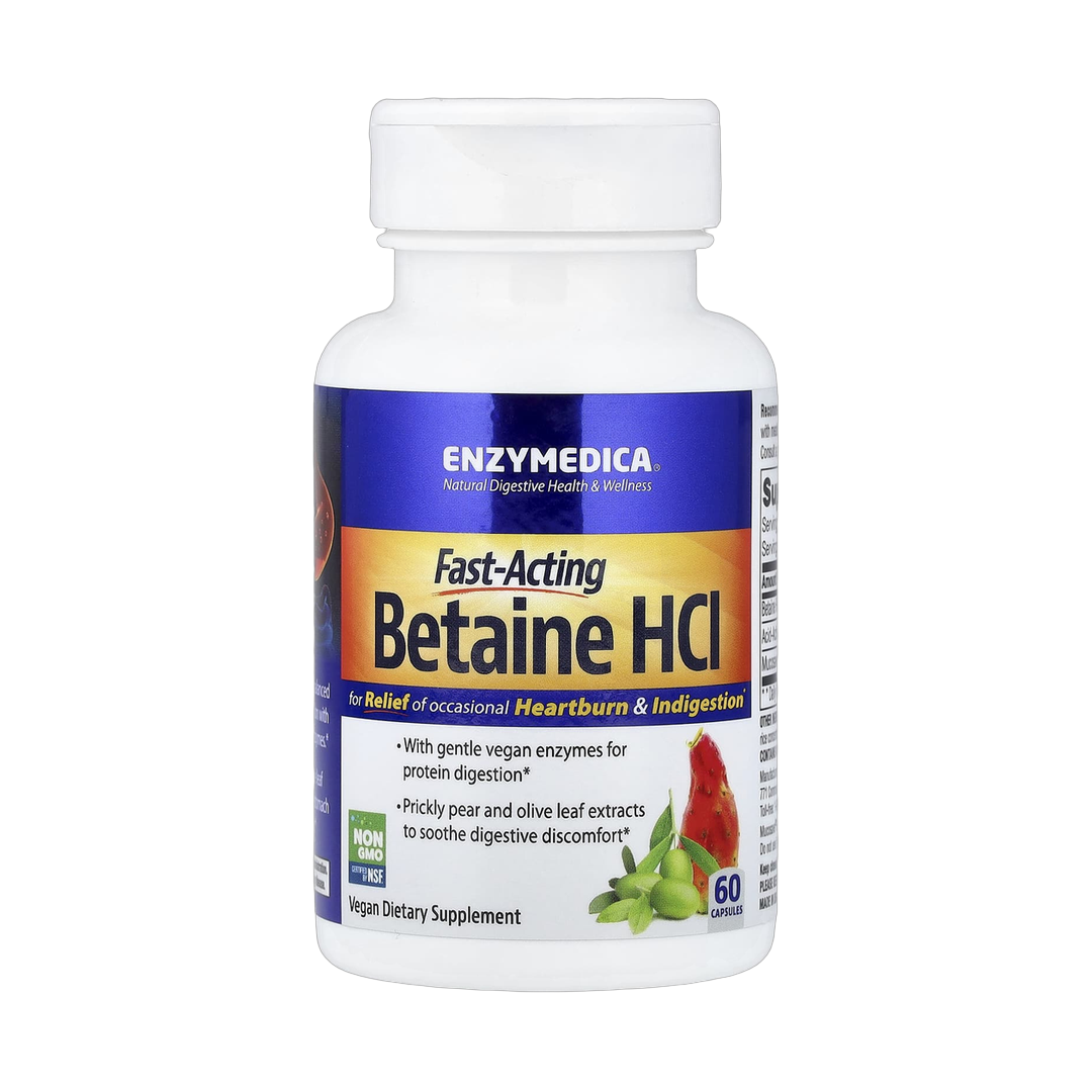 Enzymedica, Fast-Acting Betaine HCl, 60 Capsules