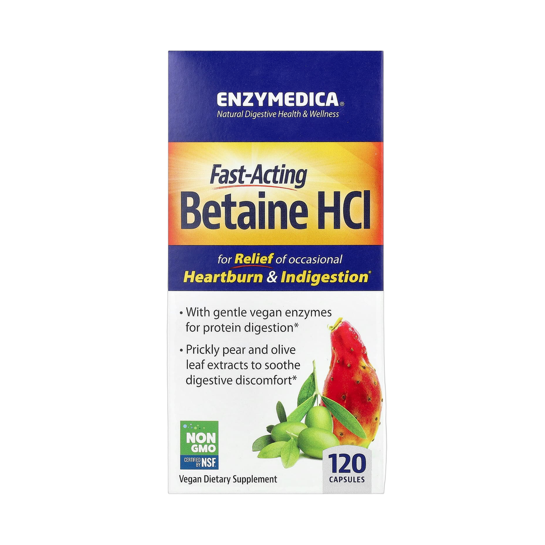 Enzymedica, Betaine HCl, 120 Capsules