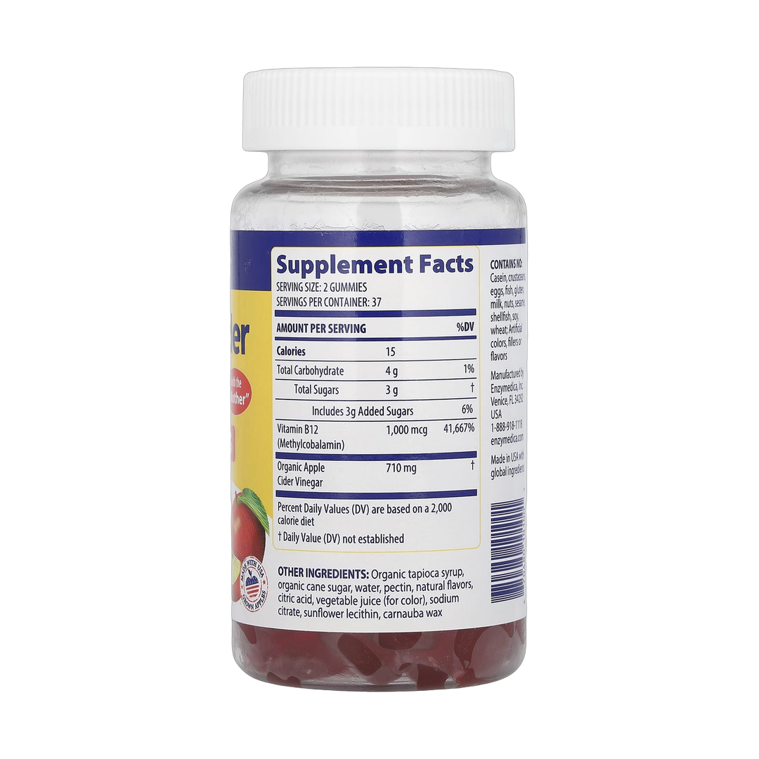 Enzymedica, Apple Cider Vinegar Gummies with the Mother, 74 Gummies