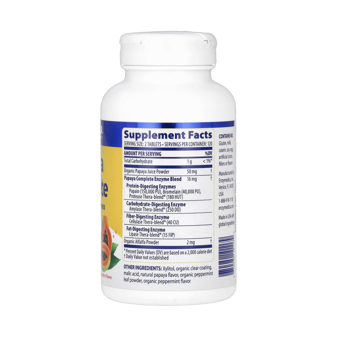 Enzymedica, Papaya Complete, Papaya Mint, 240 Tablets