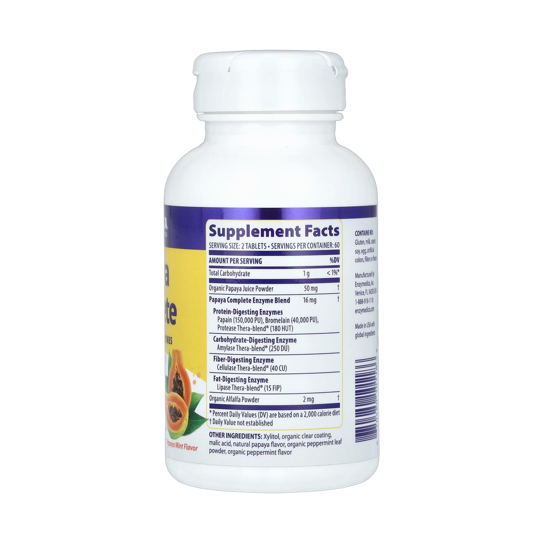 Enzymedica, Papaya Complete, Papaya Mint, 120 Tablets