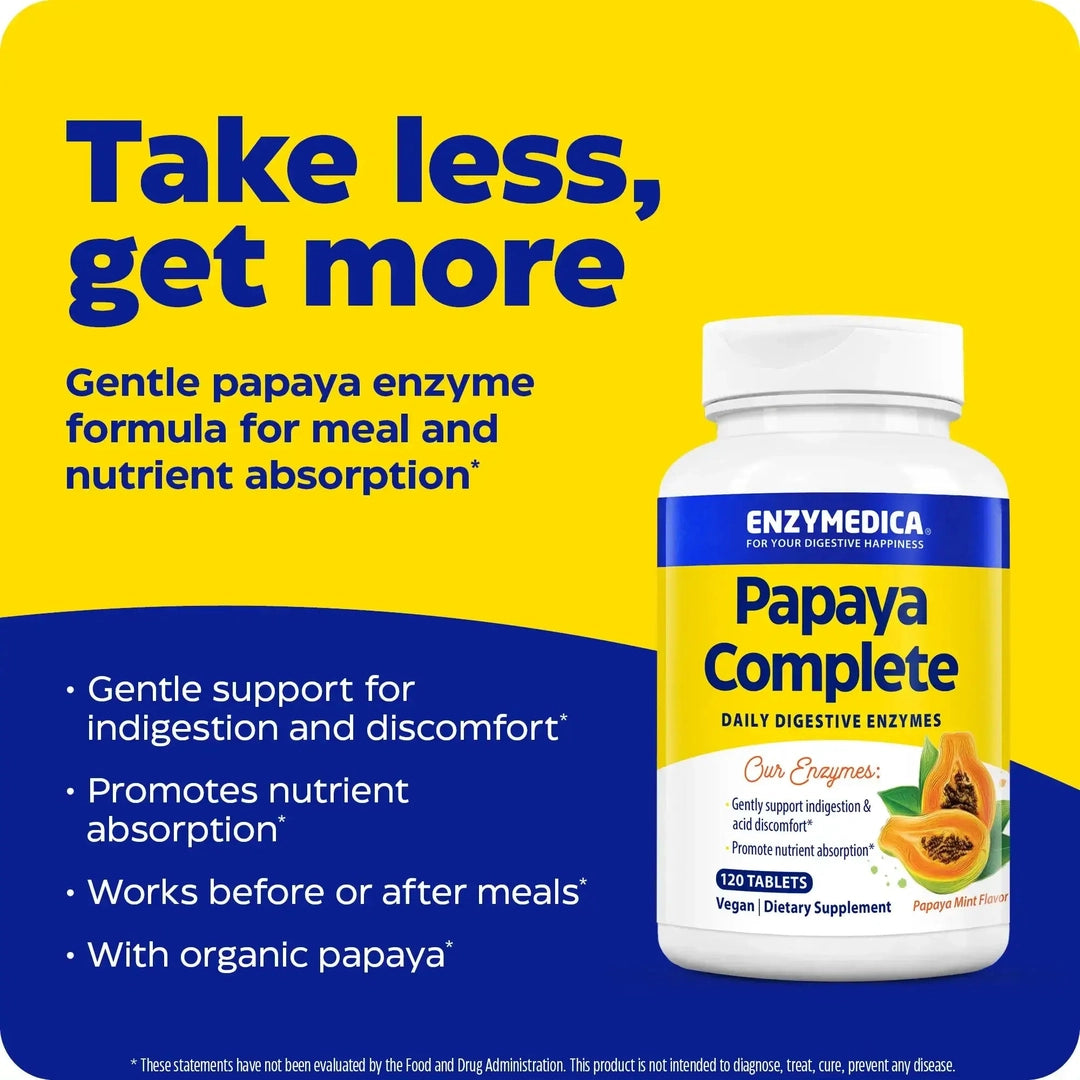 Enzymedica, Papaya Complete, Papaya Mint, 120 Tablets