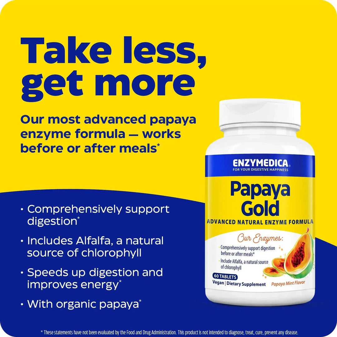 Enzymedica, Papaya Gold, Papaya Mint, 60 Tablets