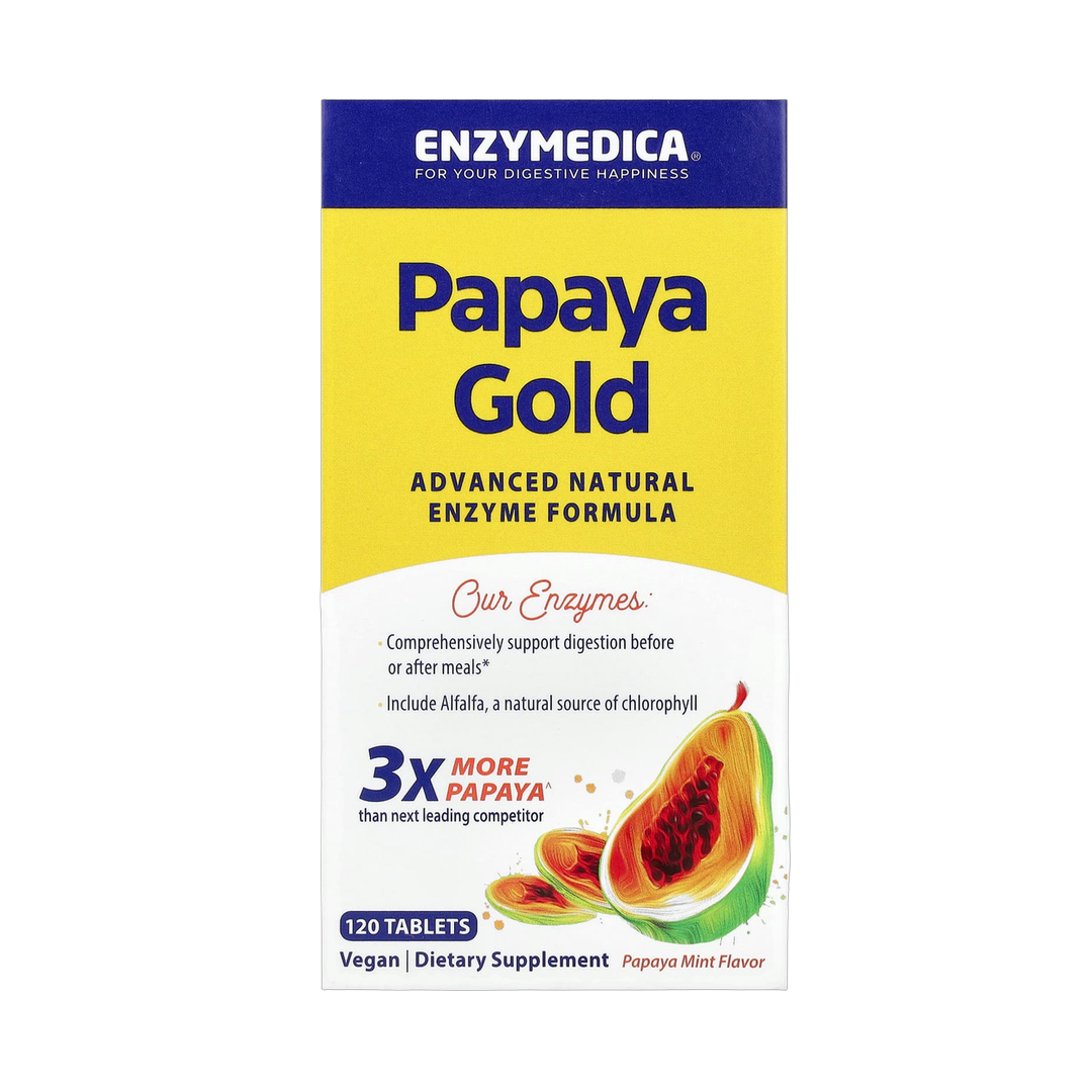Enzymedica, Papaya Gold, Papaya Mint, 120 Tablets