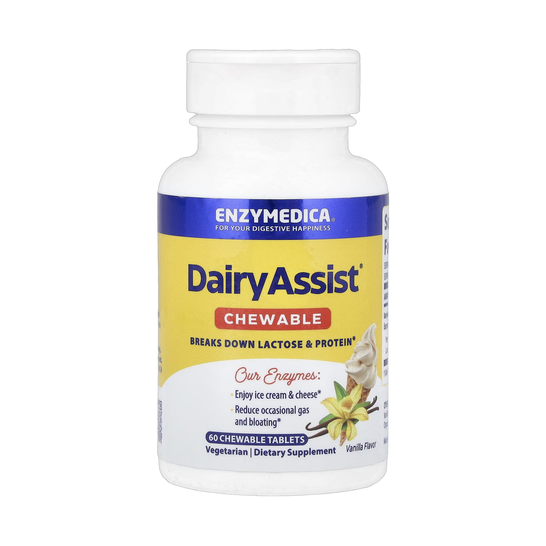 Enzymedica, DairyAssist® Chewable, Vanilla, 60 Chewable Tablets