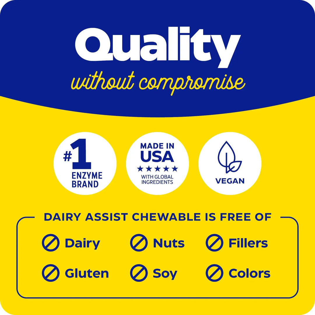 Enzymedica, DairyAssist® Chewable, Vanilla, 60 Chewable Tablets