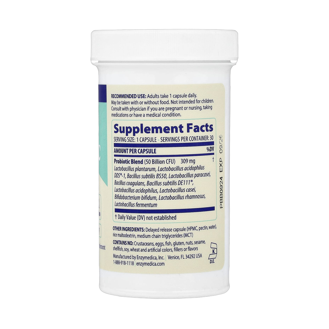 Enzymedica, SubCulture™ Probiotic For Bloat, 50 Billion, 30 Delayed Release Capsules