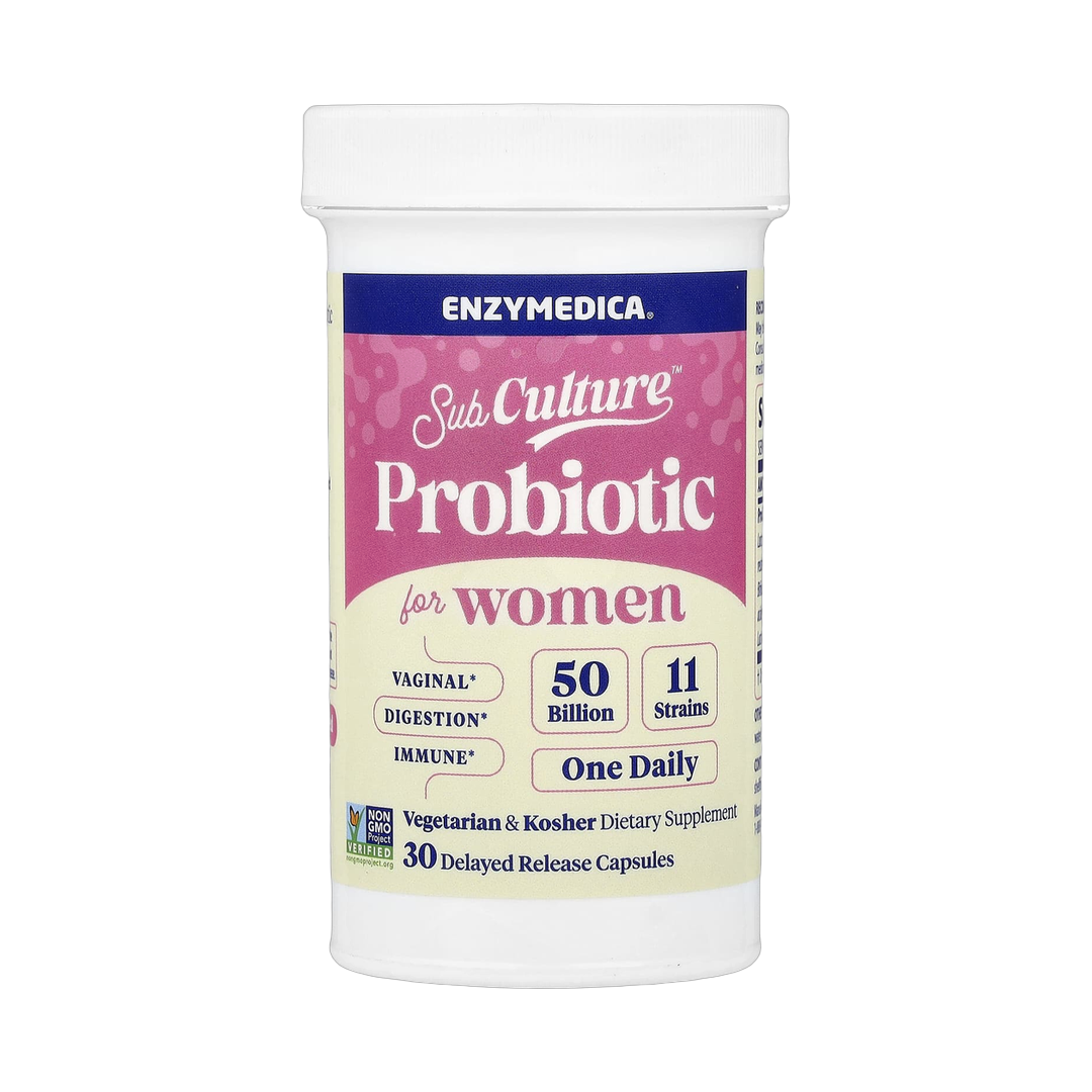 Enzymedica, SubCulture™ Probiotic For Women, 50 Billion, 30 Delayed Release Capsules