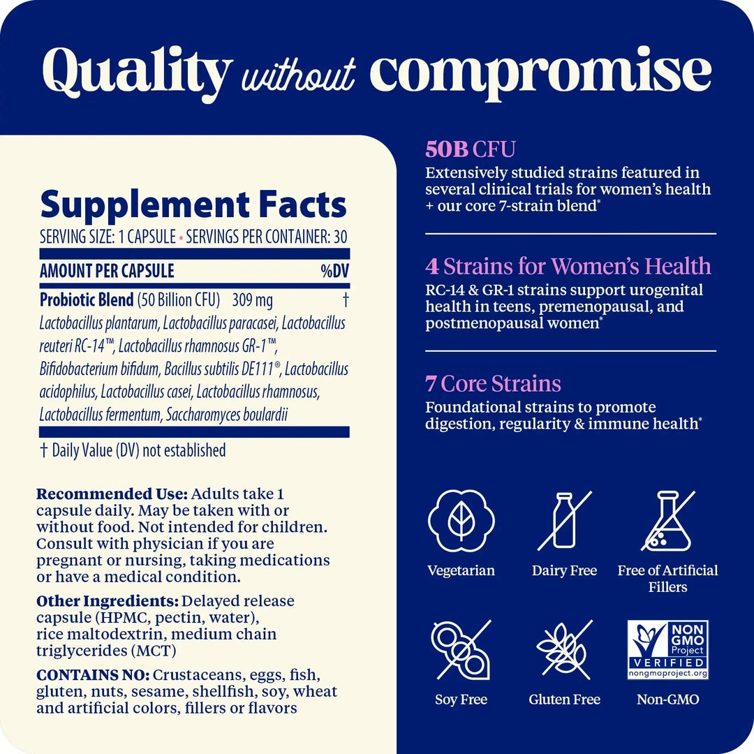 Enzymedica, SubCulture™ Probiotic For Women, 50 Billion, 30 Delayed Release Capsules
