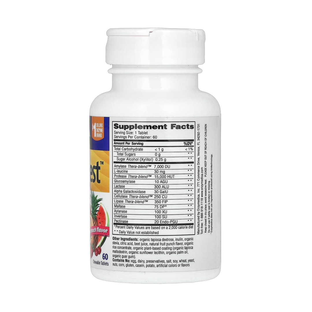 Enzymedica, Kids Digest, Fruit Punch, 60 Chewable Tablets
