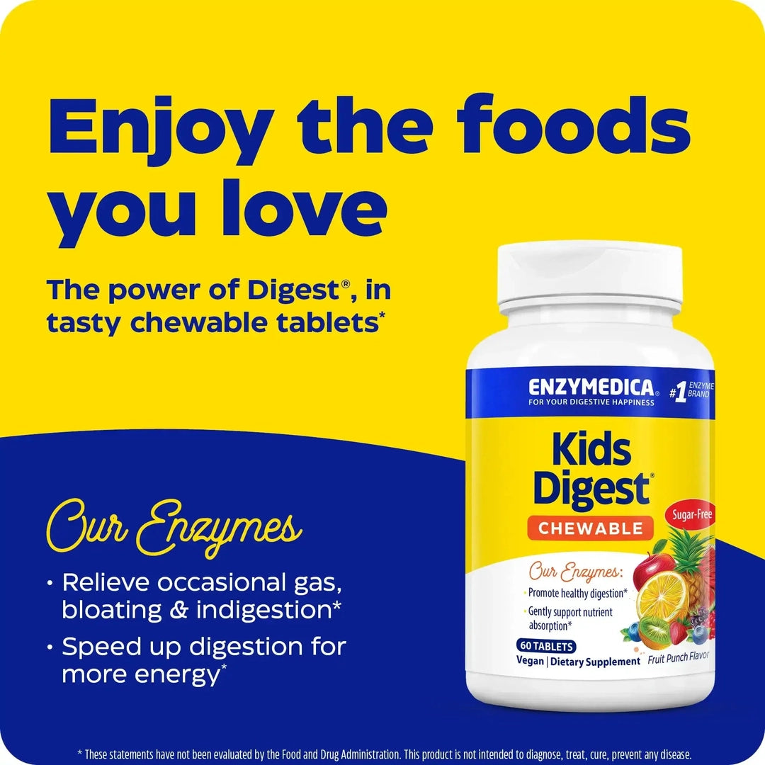 Enzymedica, Kids Digest, Fruit Punch, 60 Chewable Tablets
