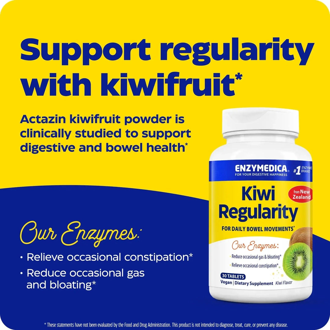 Enzymedica, Kiwi Regularity, Kiwi, 30 Tablets
