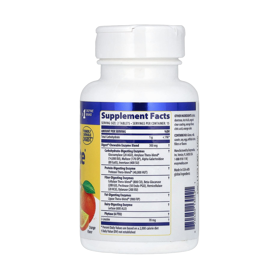 Enzymedica, Chewable Digest Complete, Orange, 30 Tablets
