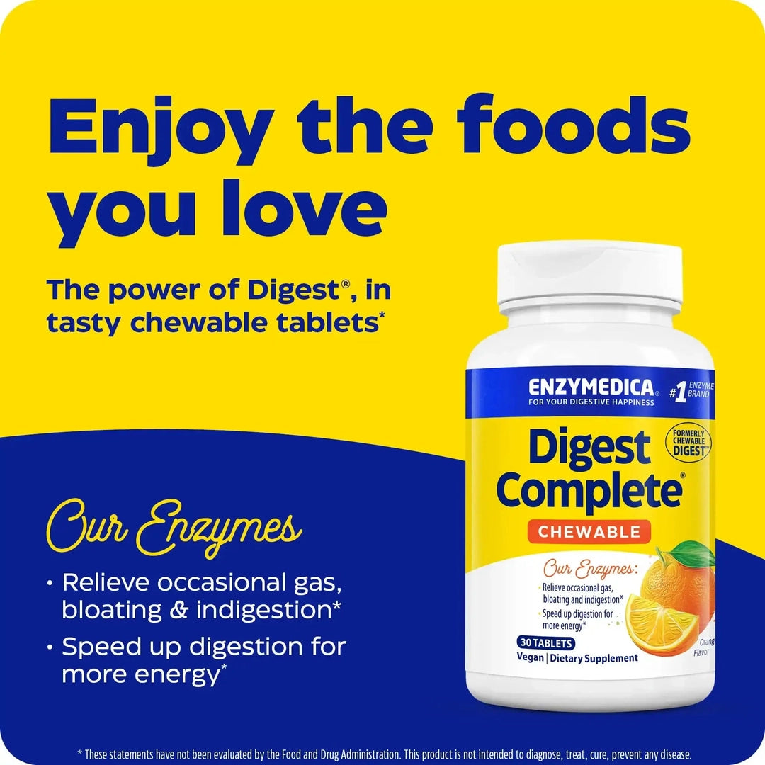 Enzymedica, Chewable Digest Complete, Orange, 30 Tablets