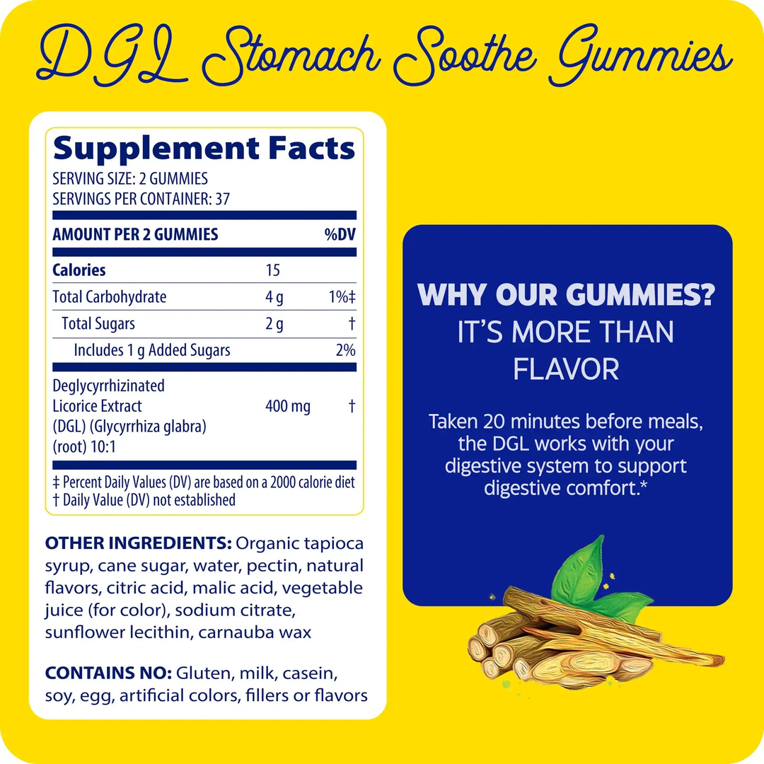 Enzymedica, DGL Stomach Soothe Gummies, German Chocolate, 74 Gummies
