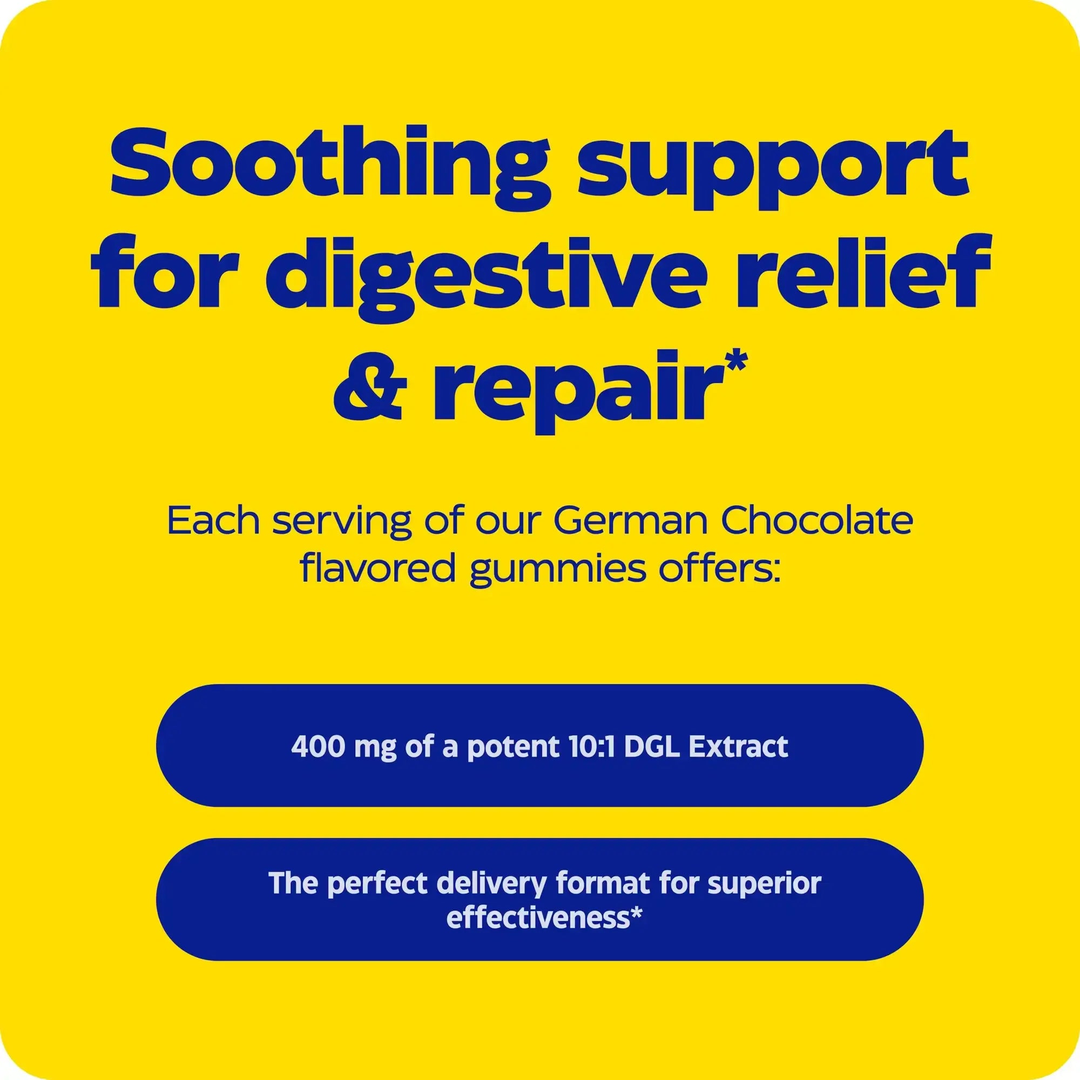 Enzymedica, DGL Stomach Soothe Gummies, German Chocolate, 74 Gummies
