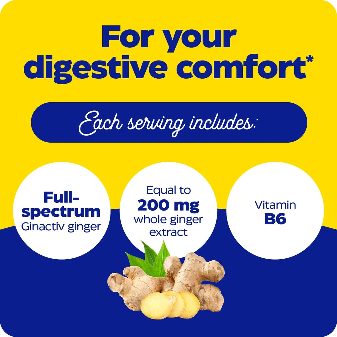 Enzymedica, Ginger & Vitamin B6 Gummies, Lemon Ginger, 60 Gummies