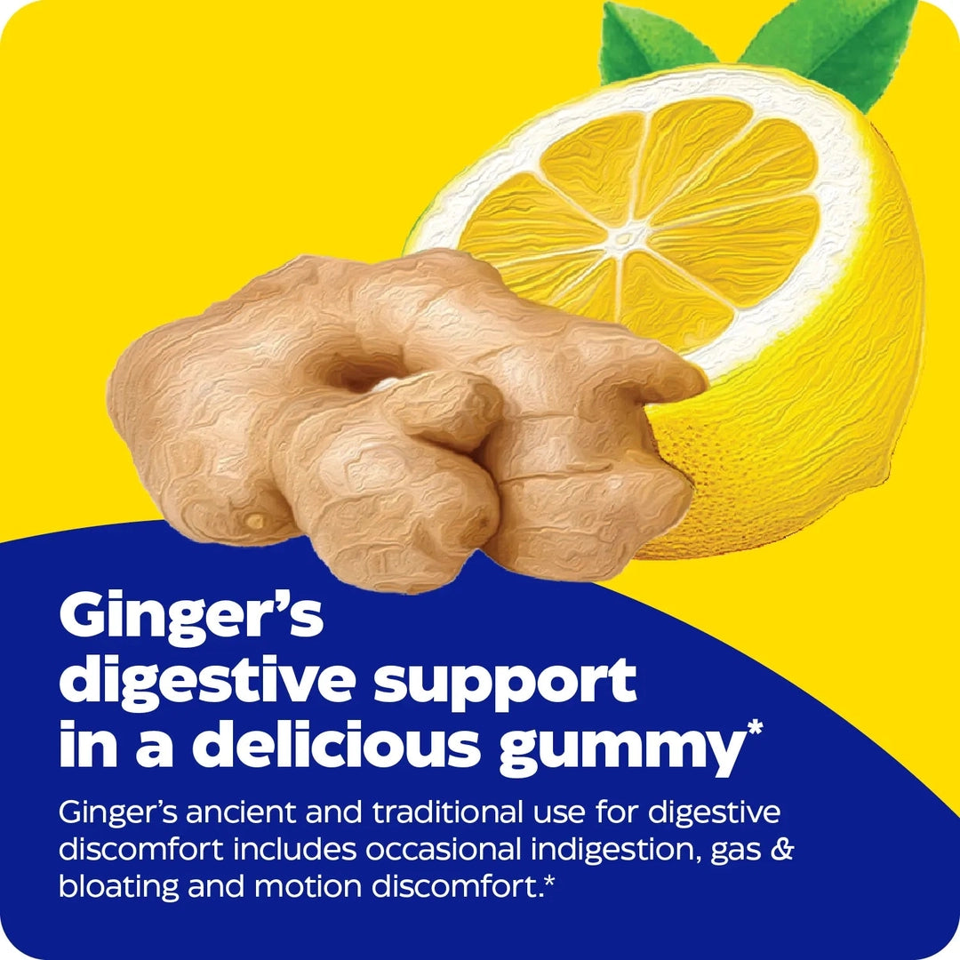 Enzymedica, Ginger & Vitamin B6 Gummies, Lemon Ginger, 60 Gummies